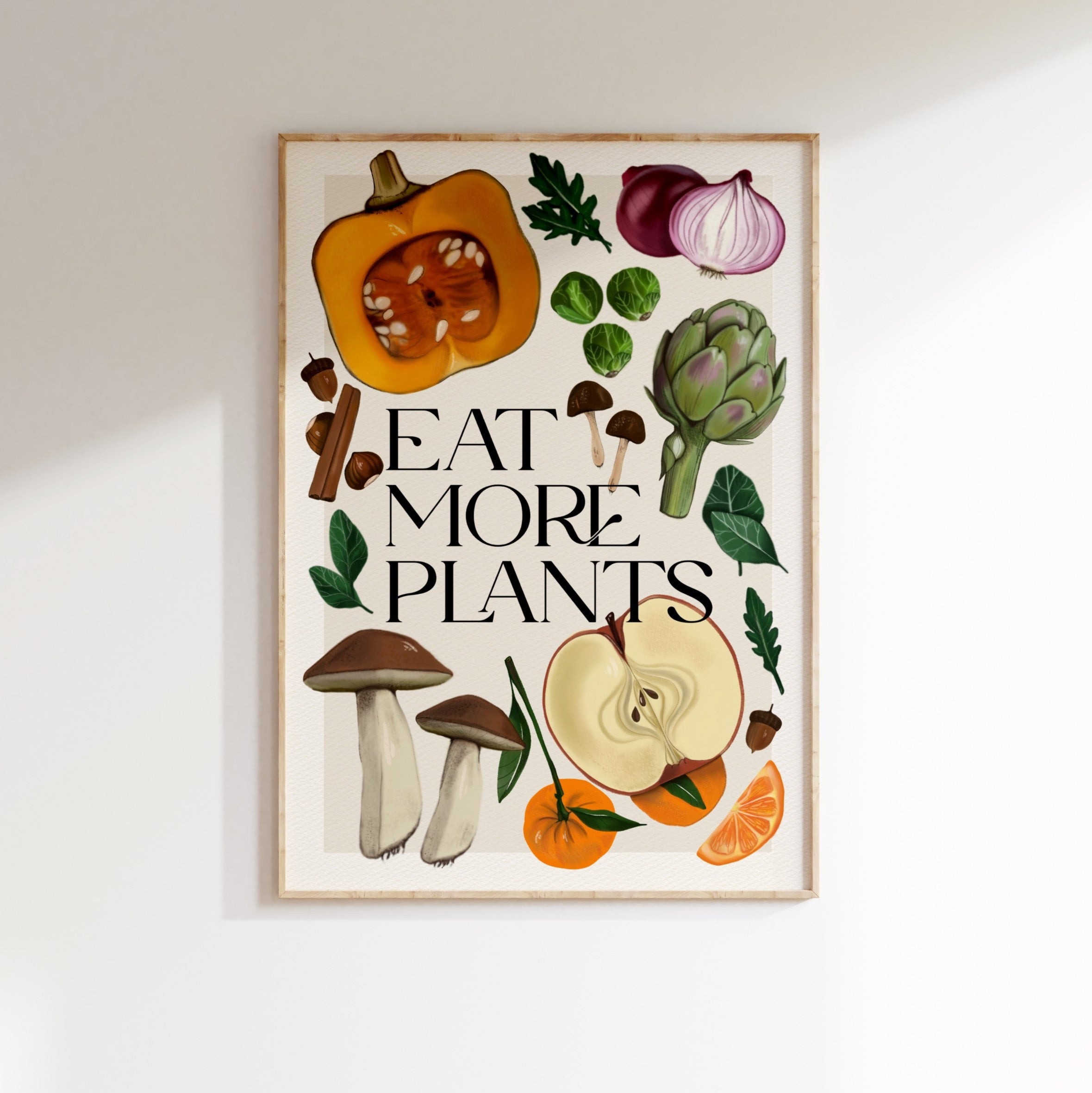 Stampa Vegan "Eat more plants" Autunno