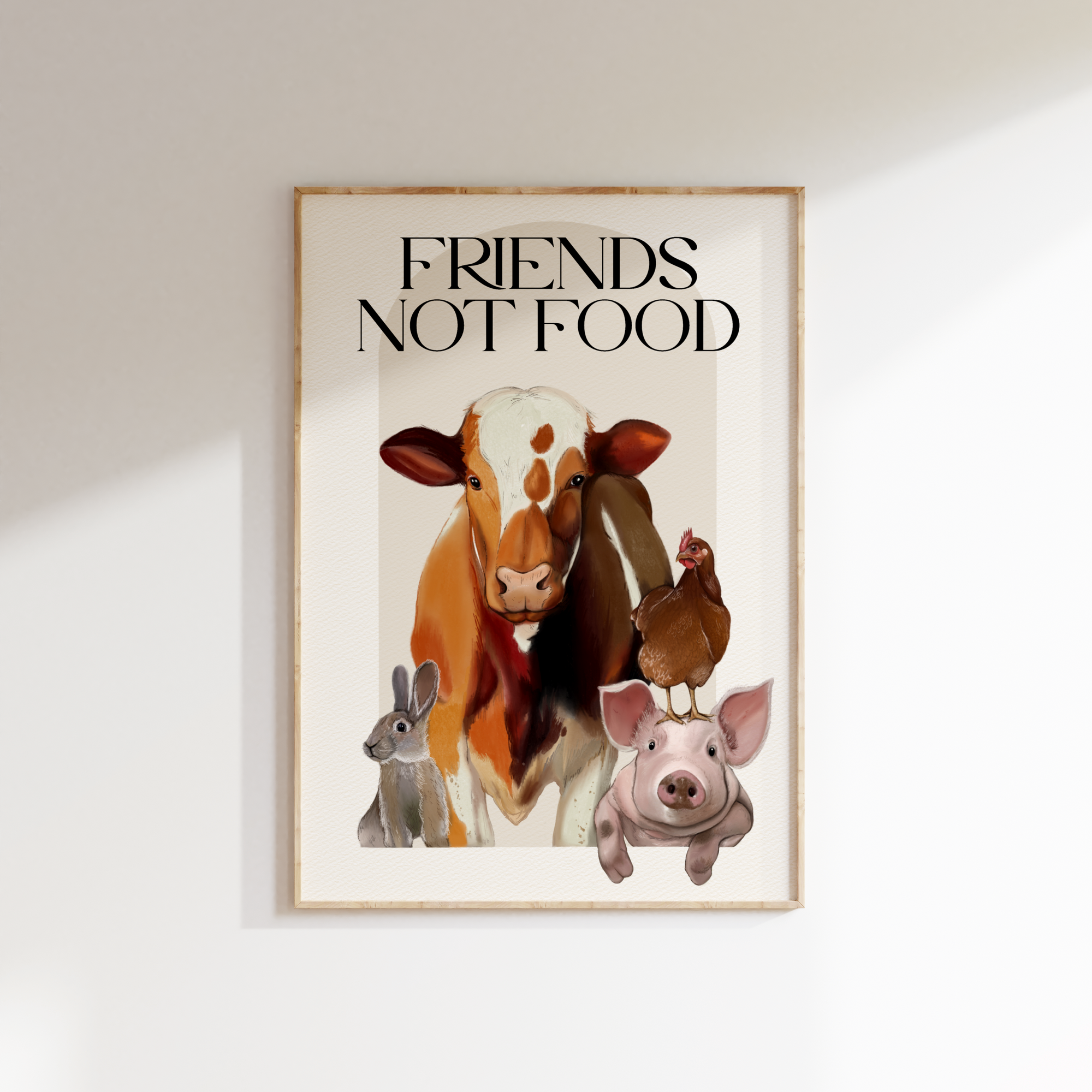 Stampa Vegan "Friends not food"