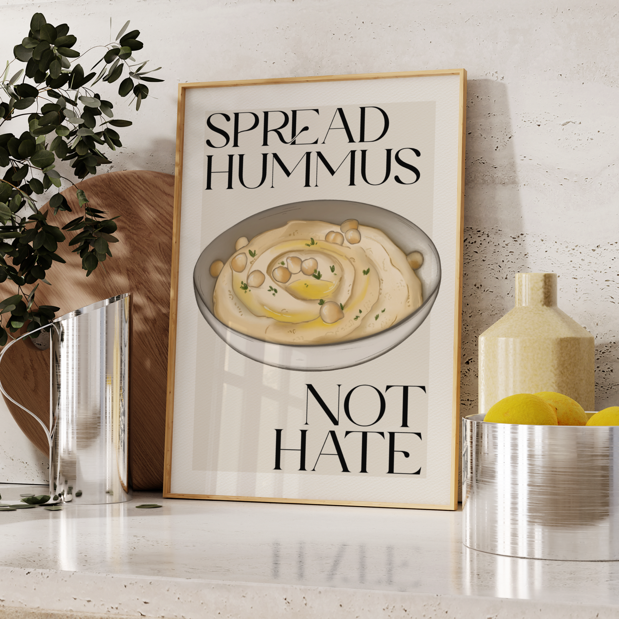 Stampa Vegan "Spread hummus not hate"