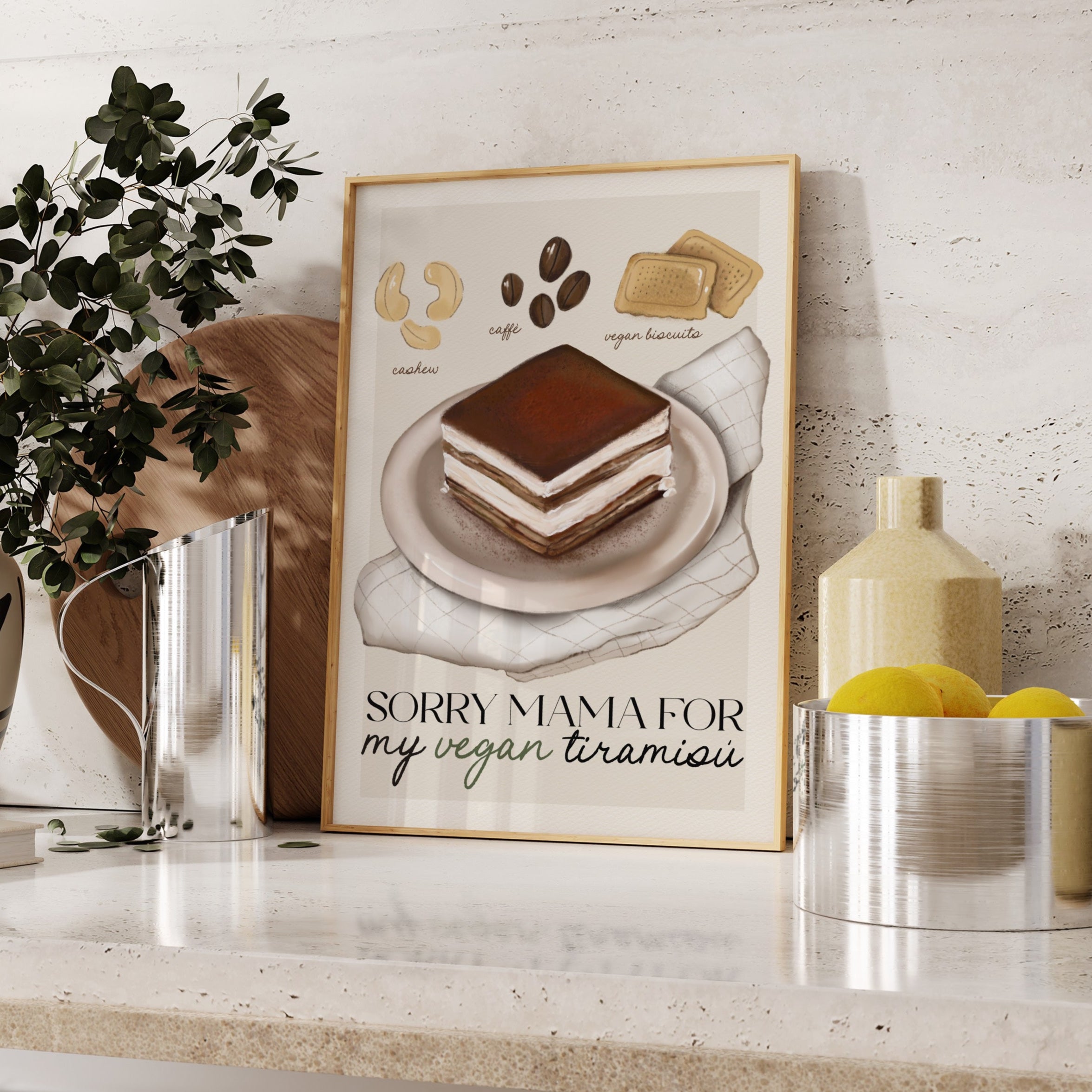 Stampa Vegan "Sorry mama for my vegan tiramisù"