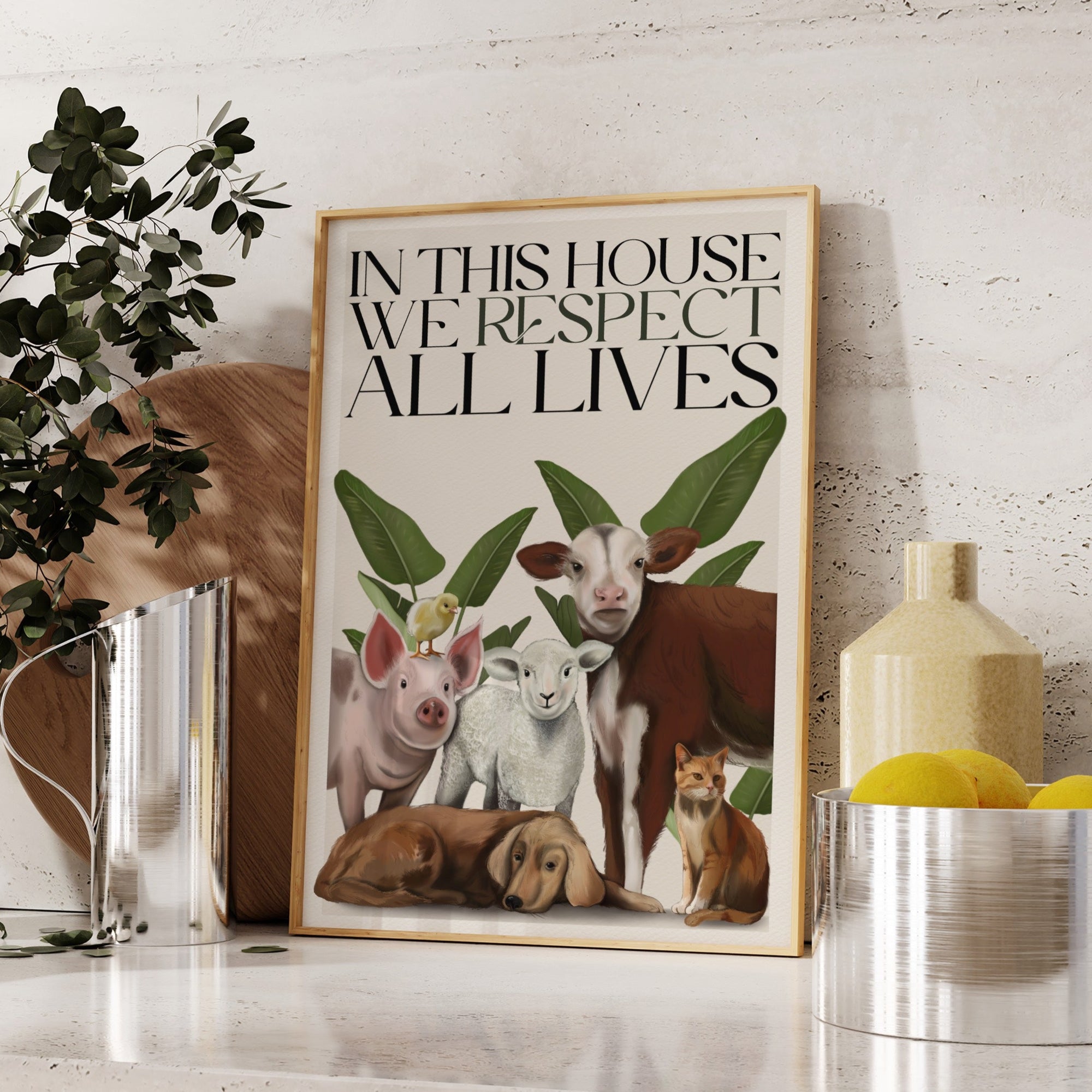 Stampa Vegan "In this house we respect all lives"