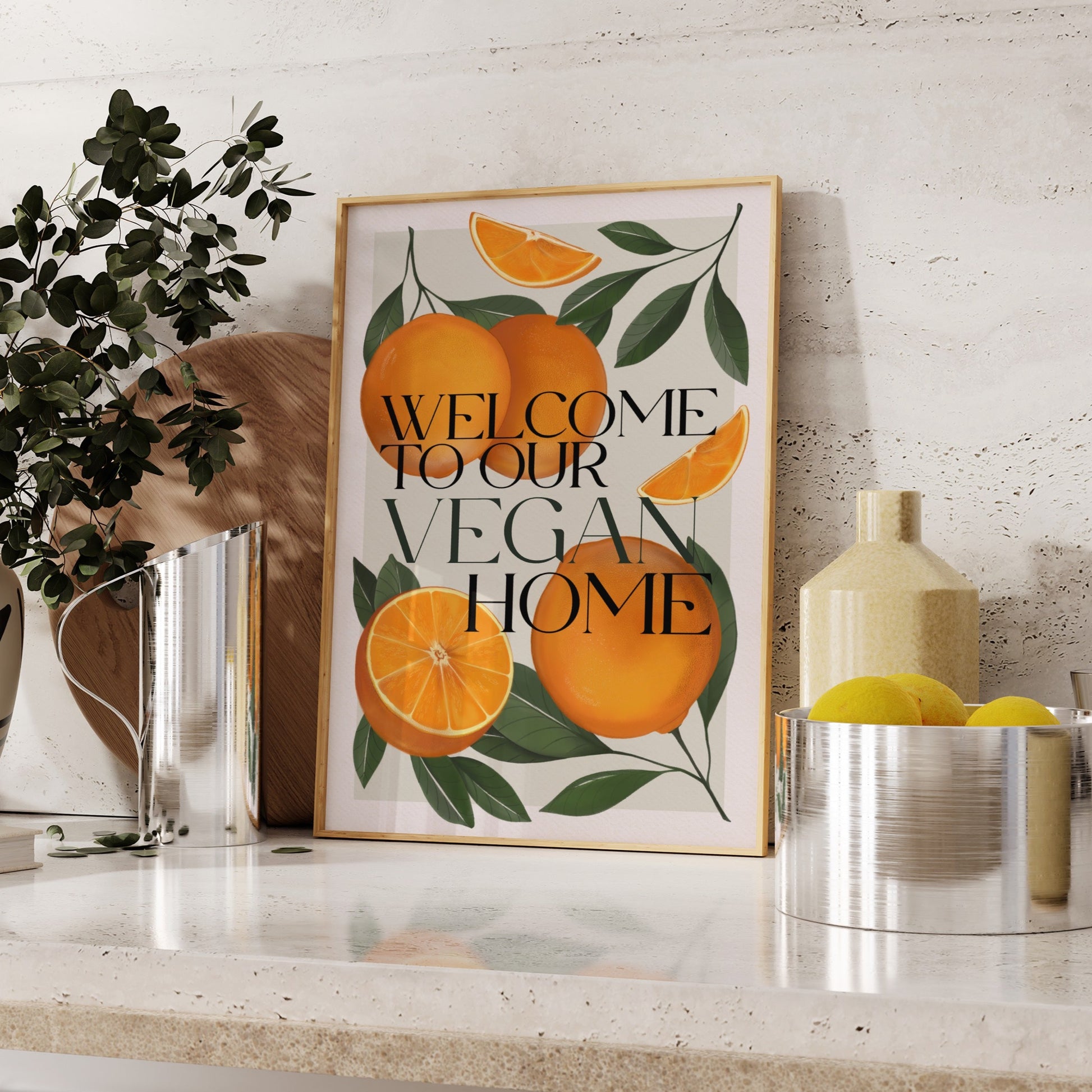 Stampa Vegan "Welcome to our vegan home" Arance