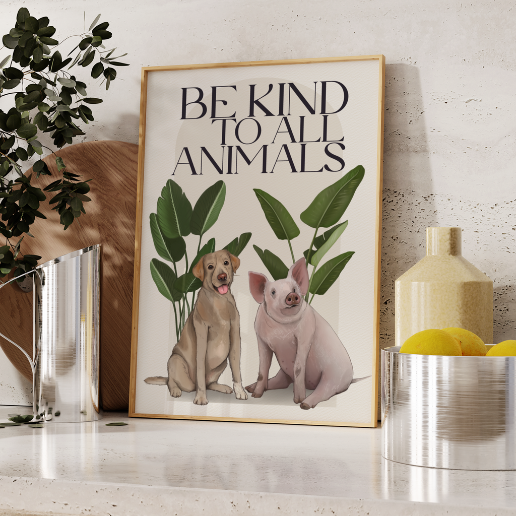 Stampa Vegan "Be kind to all animals"