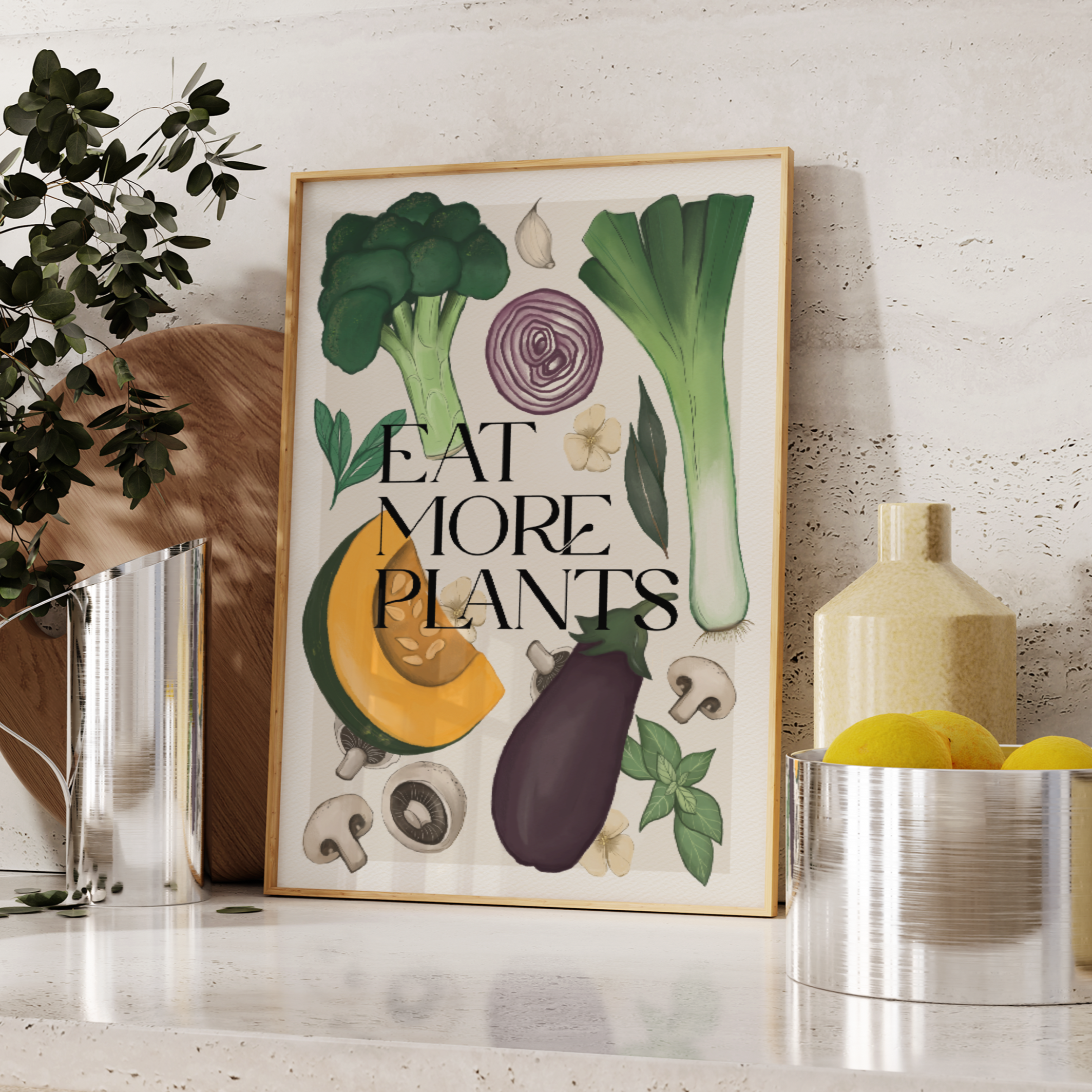 Stampa Vegan "Eat more plants" Inverno