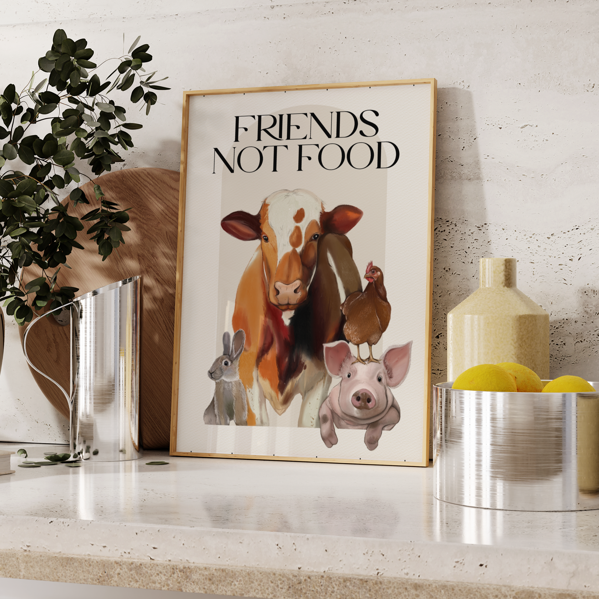 Stampa Vegan "Friends not food"