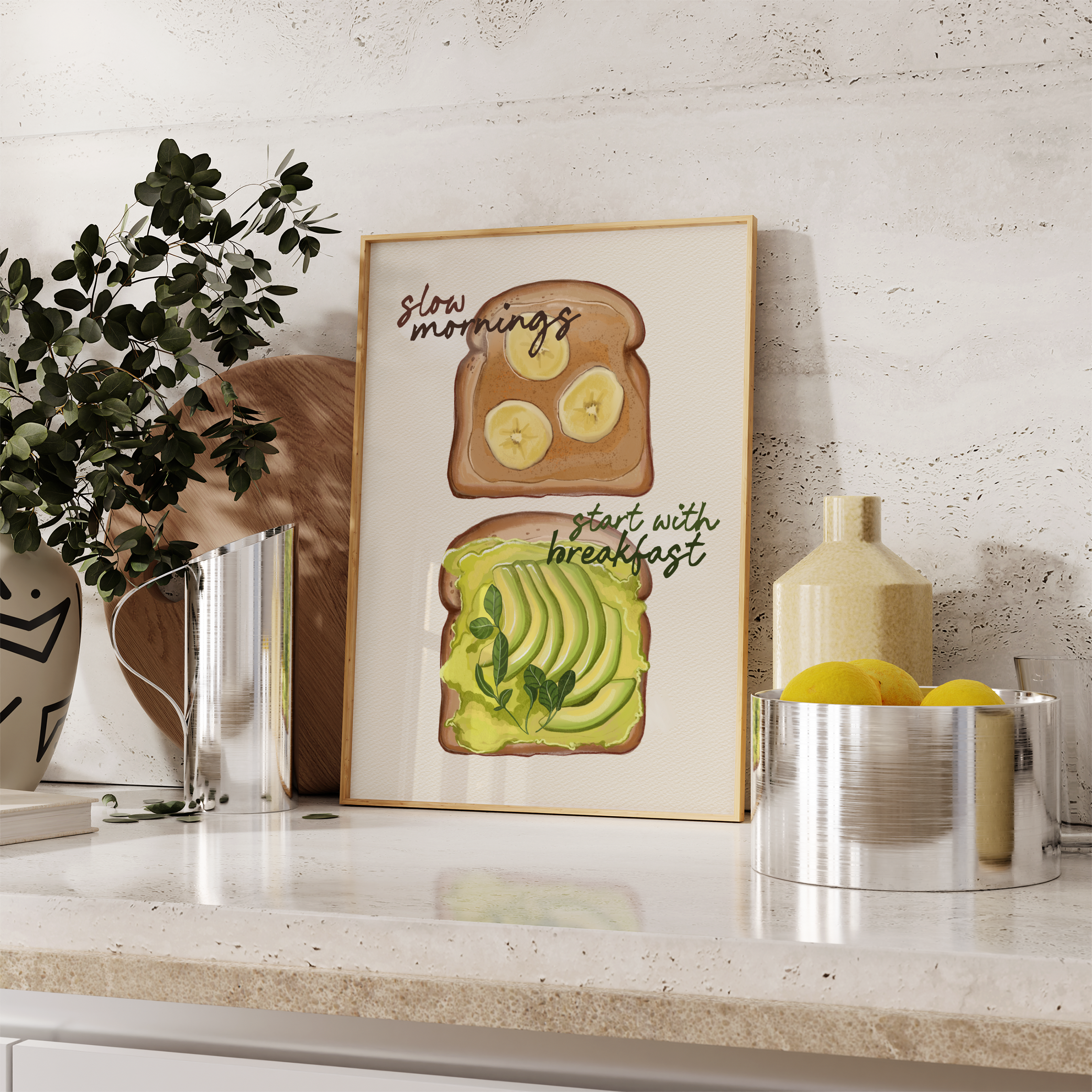 Stampa Nourish "Slow mornings start with breakfast"