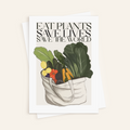 Sticker "Eat plants, save lives, save the world", 7.5x10.5 cm