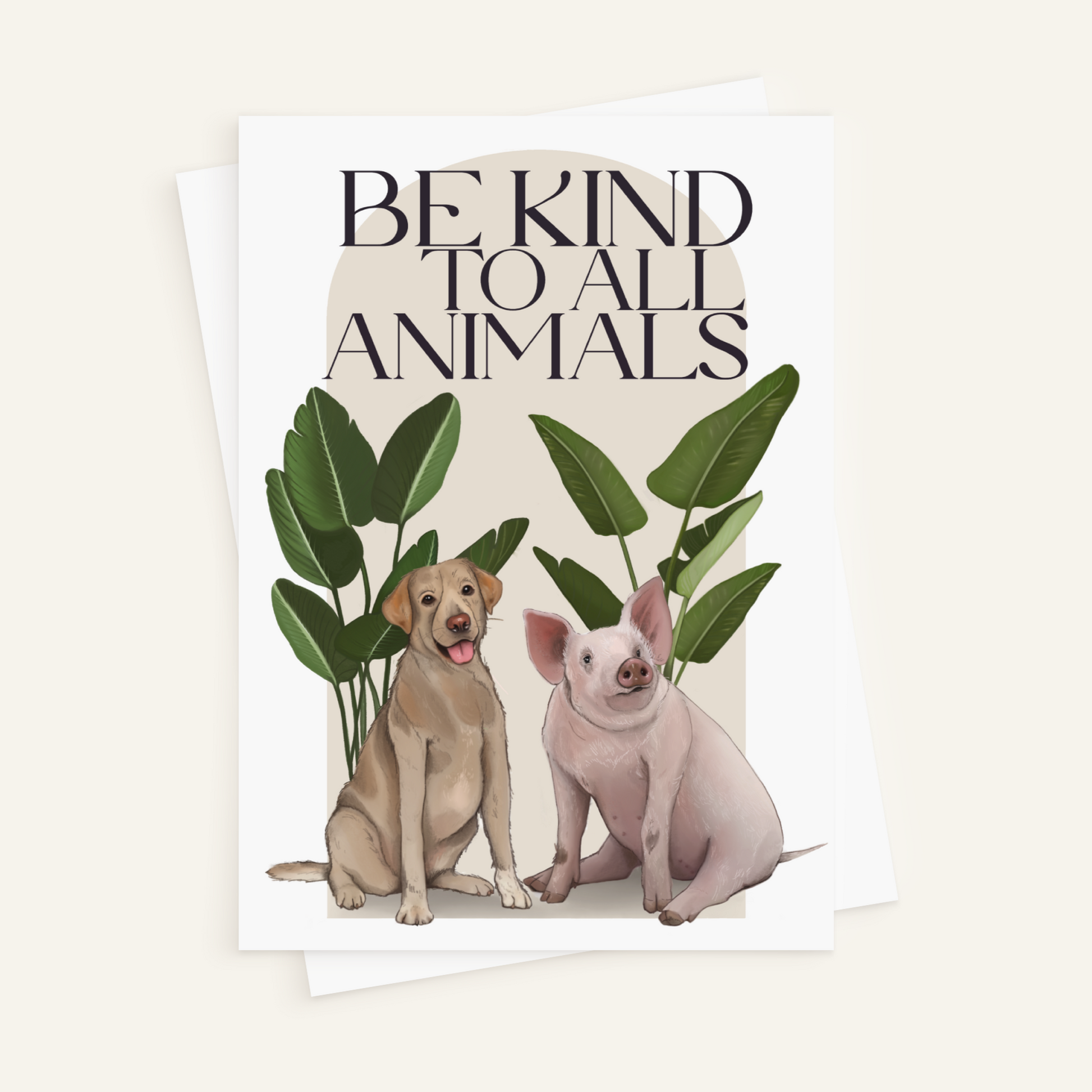 "Be kind to all animals" sticker, 7.5x10.5 cm