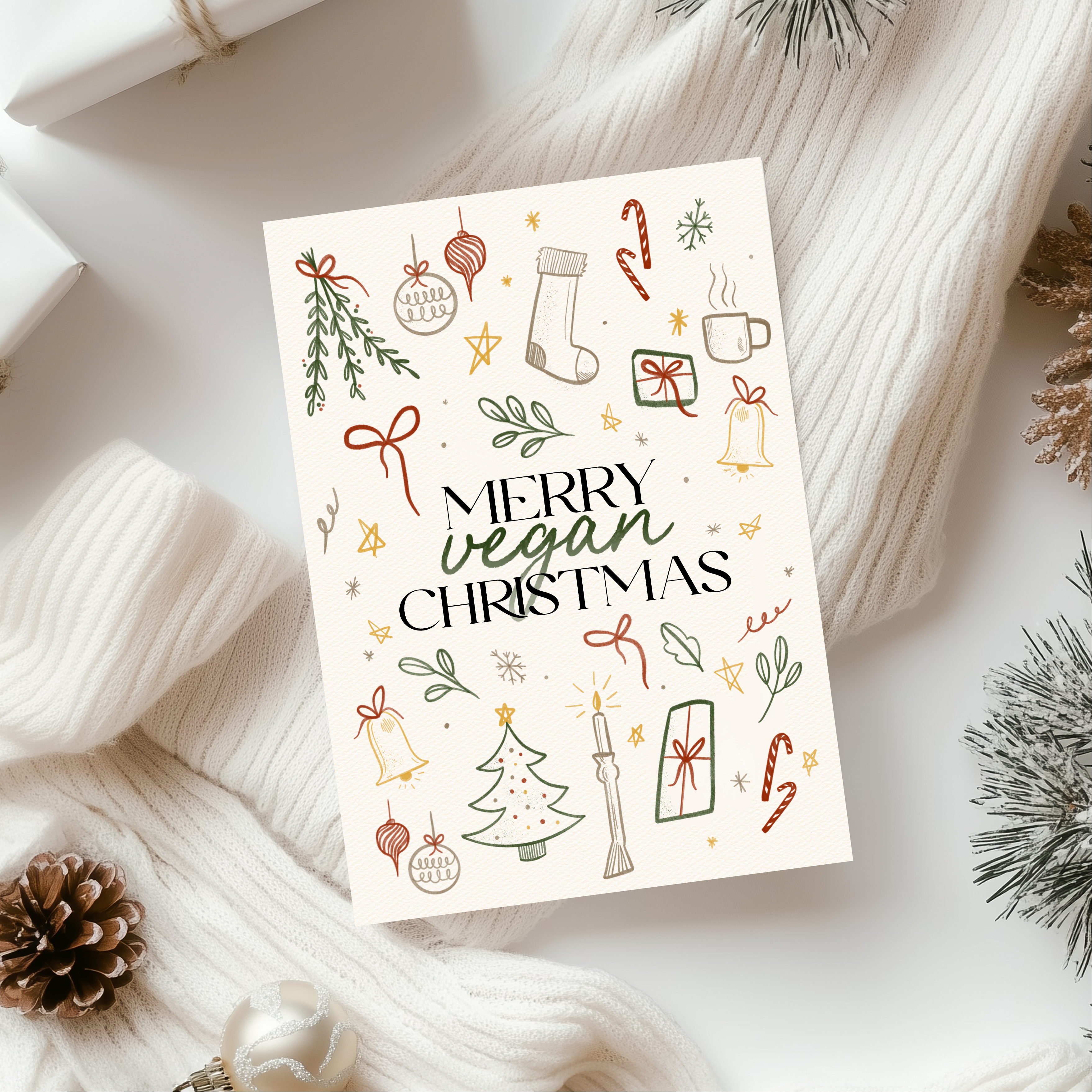 Biglietto di Natale "Merry Vegan Christmas"