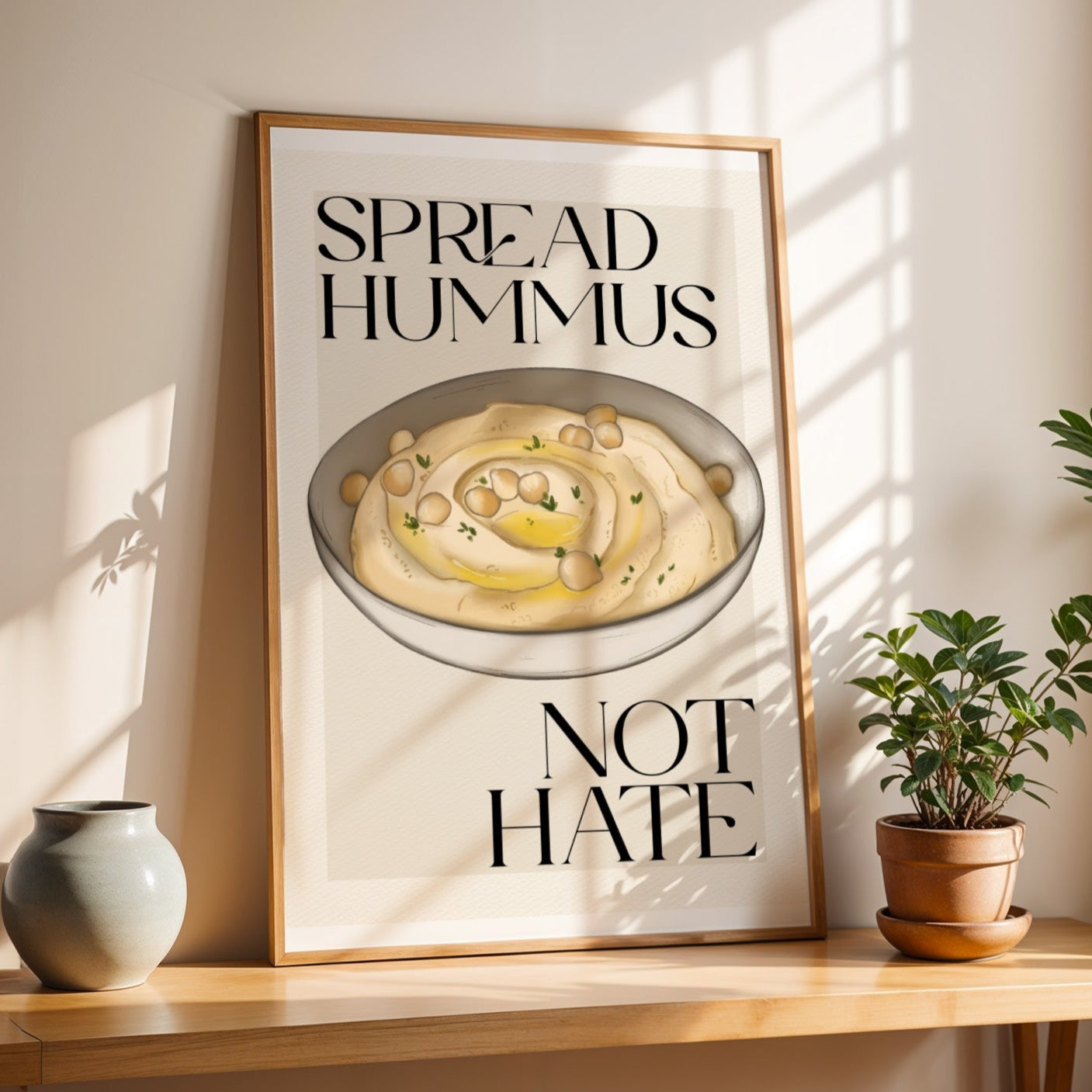 Stampa Vegan "Spread hummus not hate"