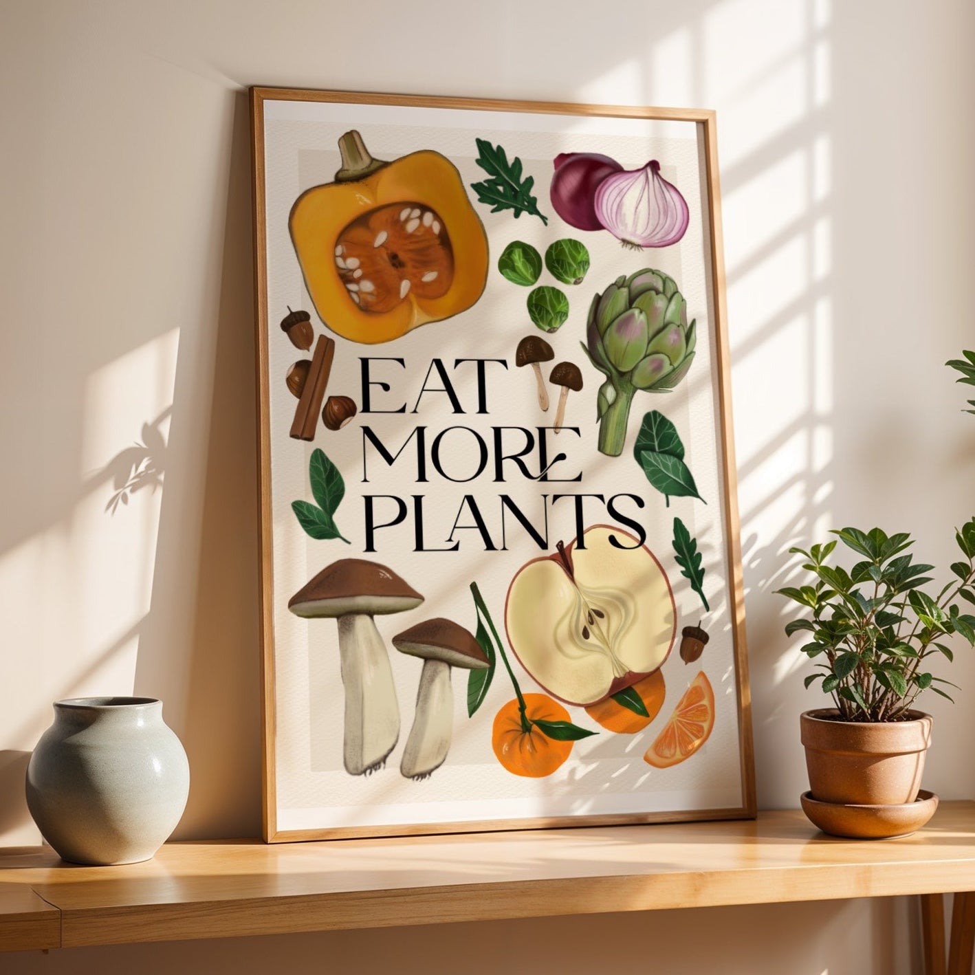 Stampa Vegan "Eat more plants" Autunno