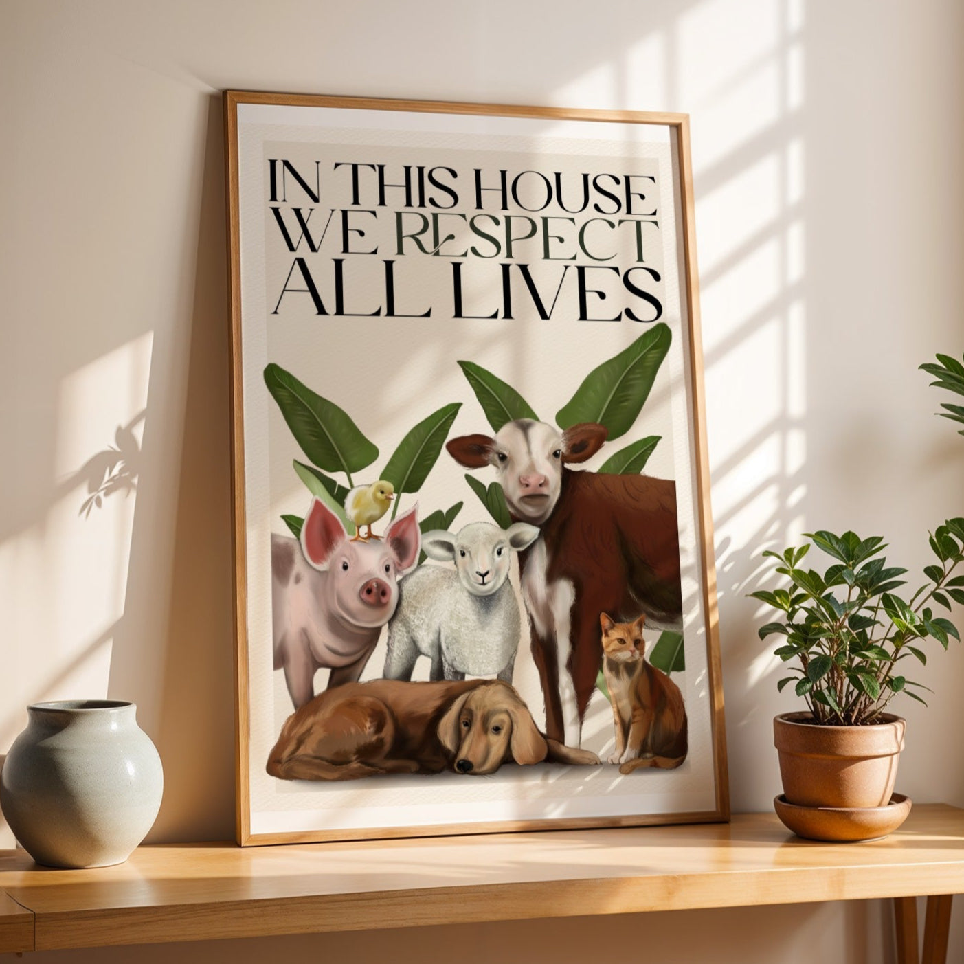 Stampa Vegan "In this house we respect all lives"