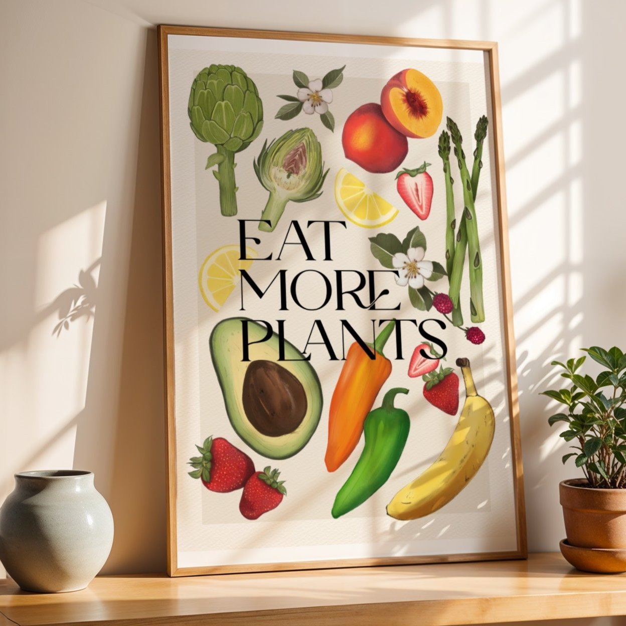 Stampa Vegan "Eat more plants" Estate