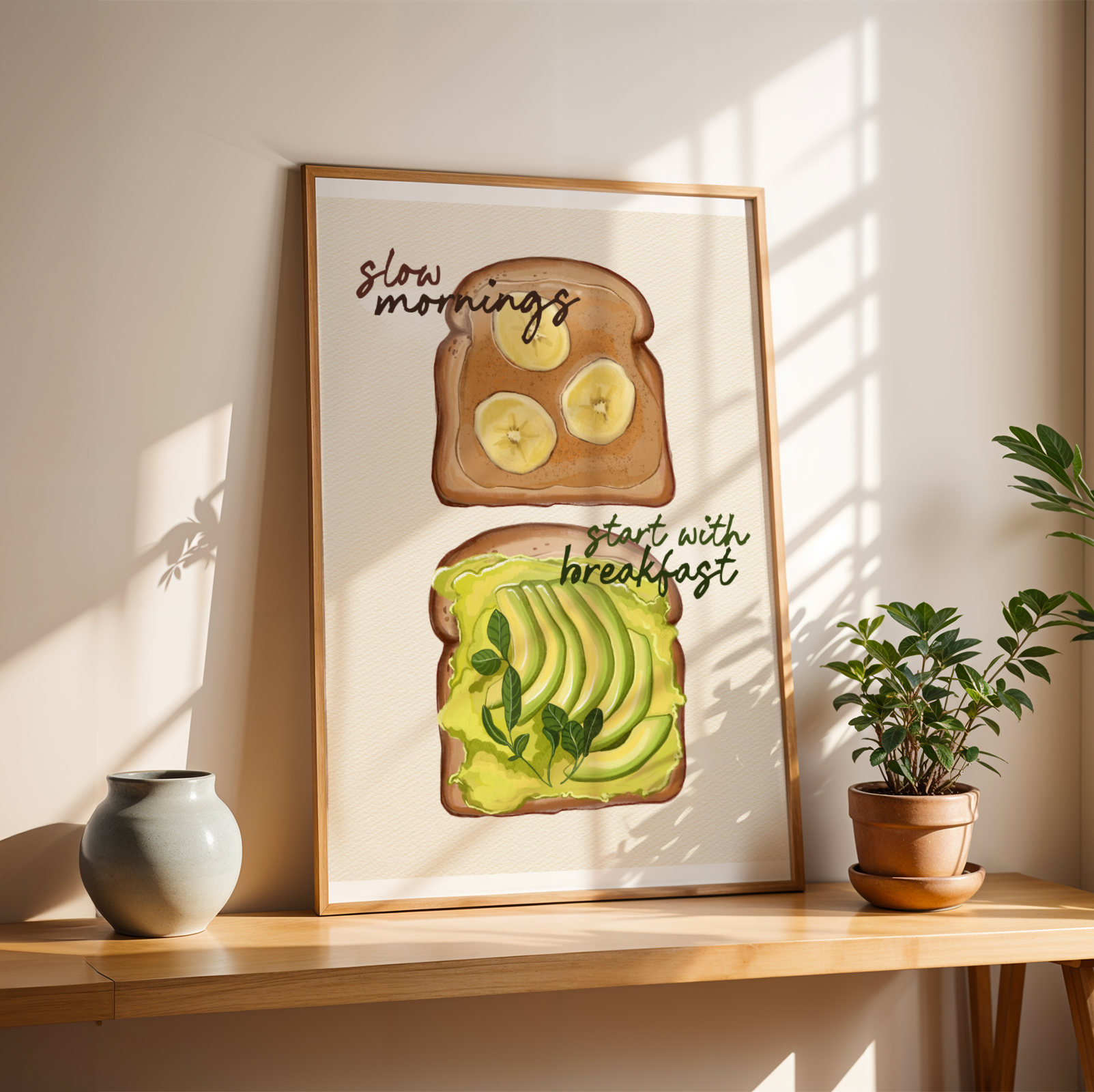 Stampa Nourish "Slow mornings start with breakfast"