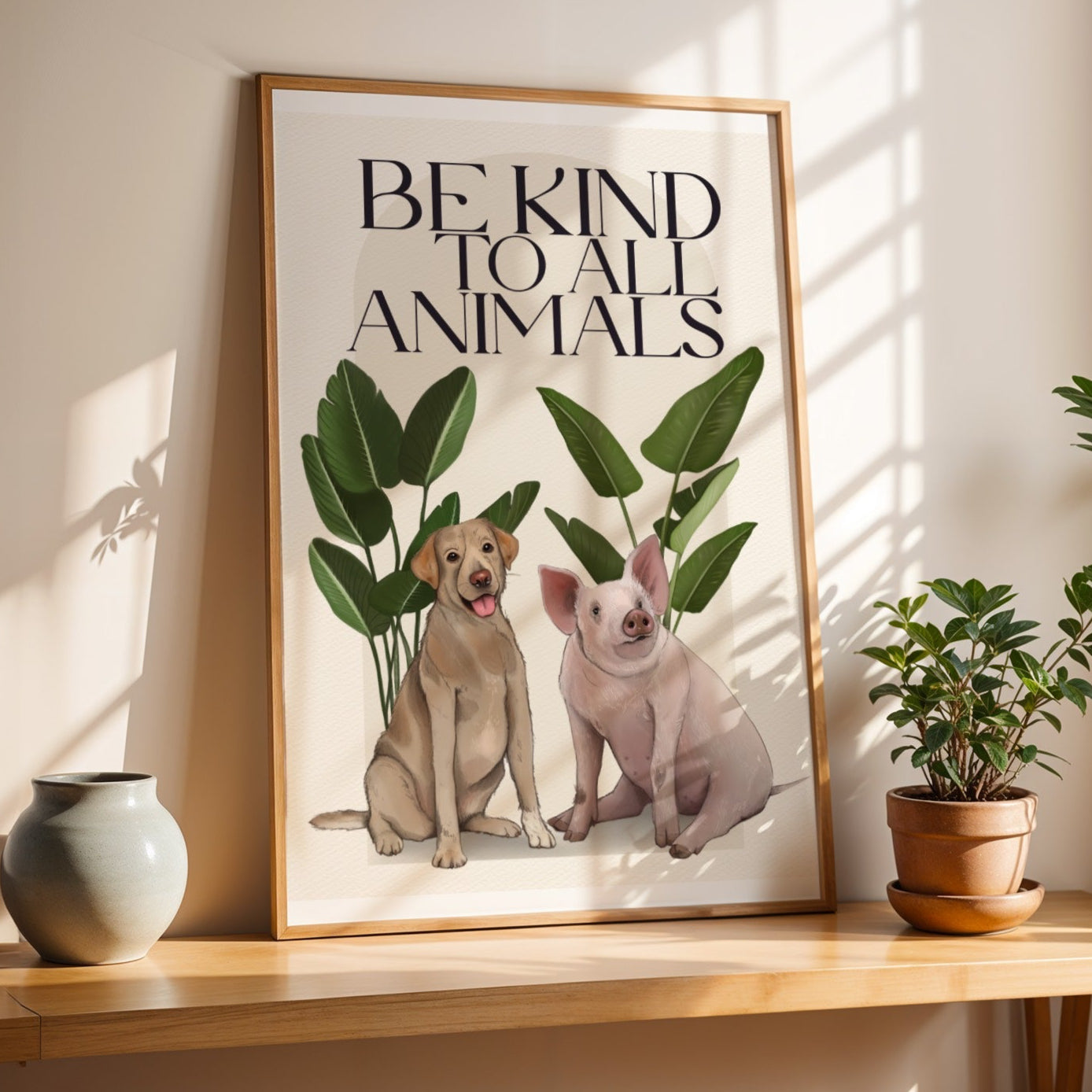 Stampa Vegan "Be kind to all animals"