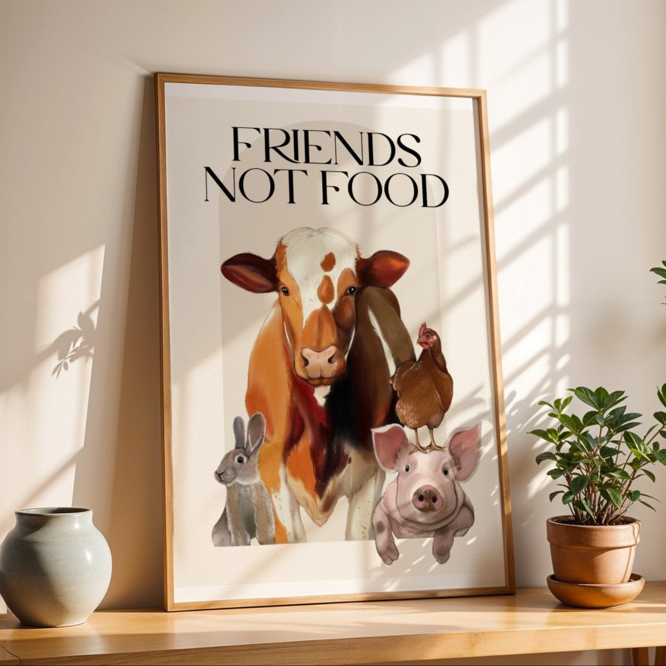 Stampa Vegan "Friends not food"