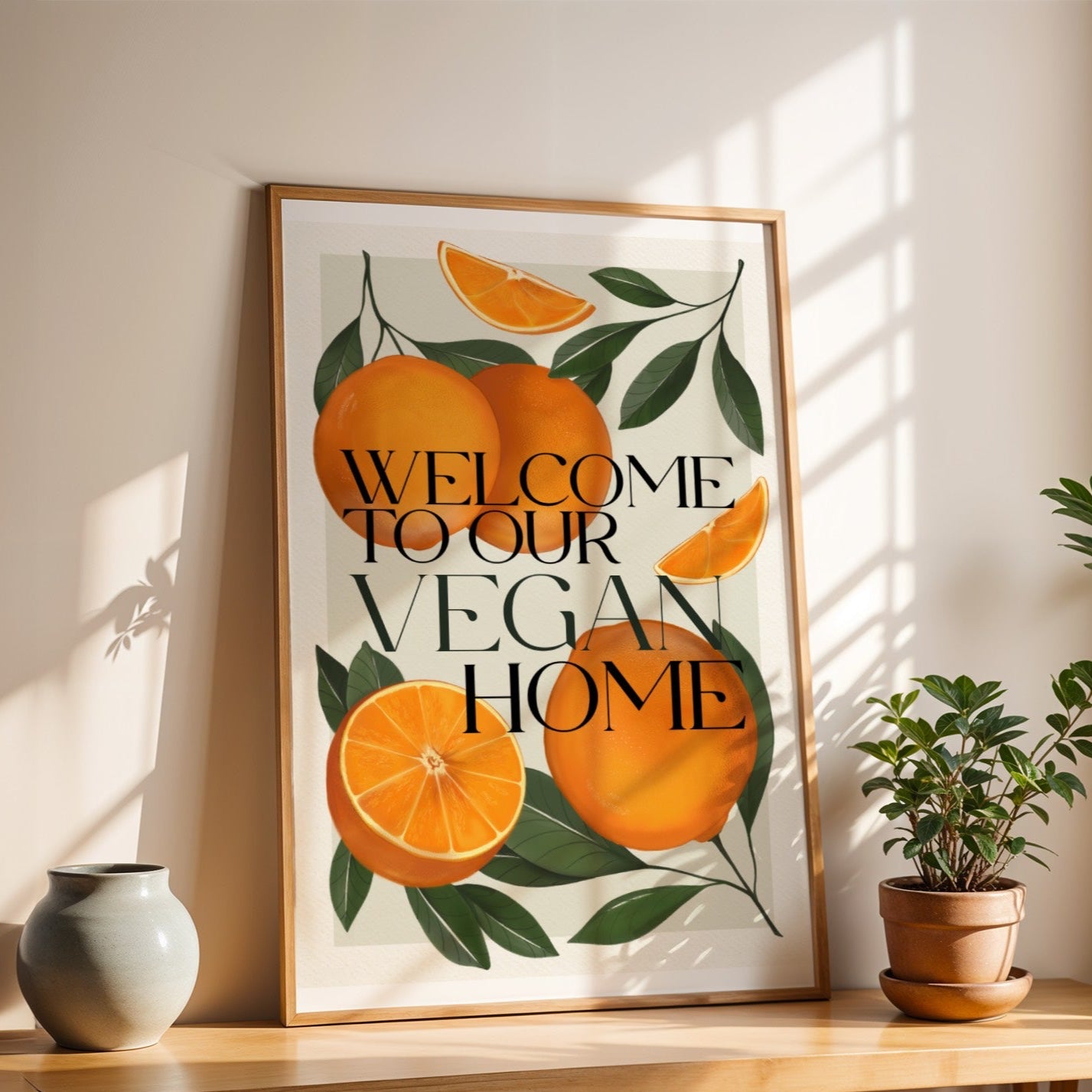 Stampa Vegan "Welcome to our vegan home" Arance