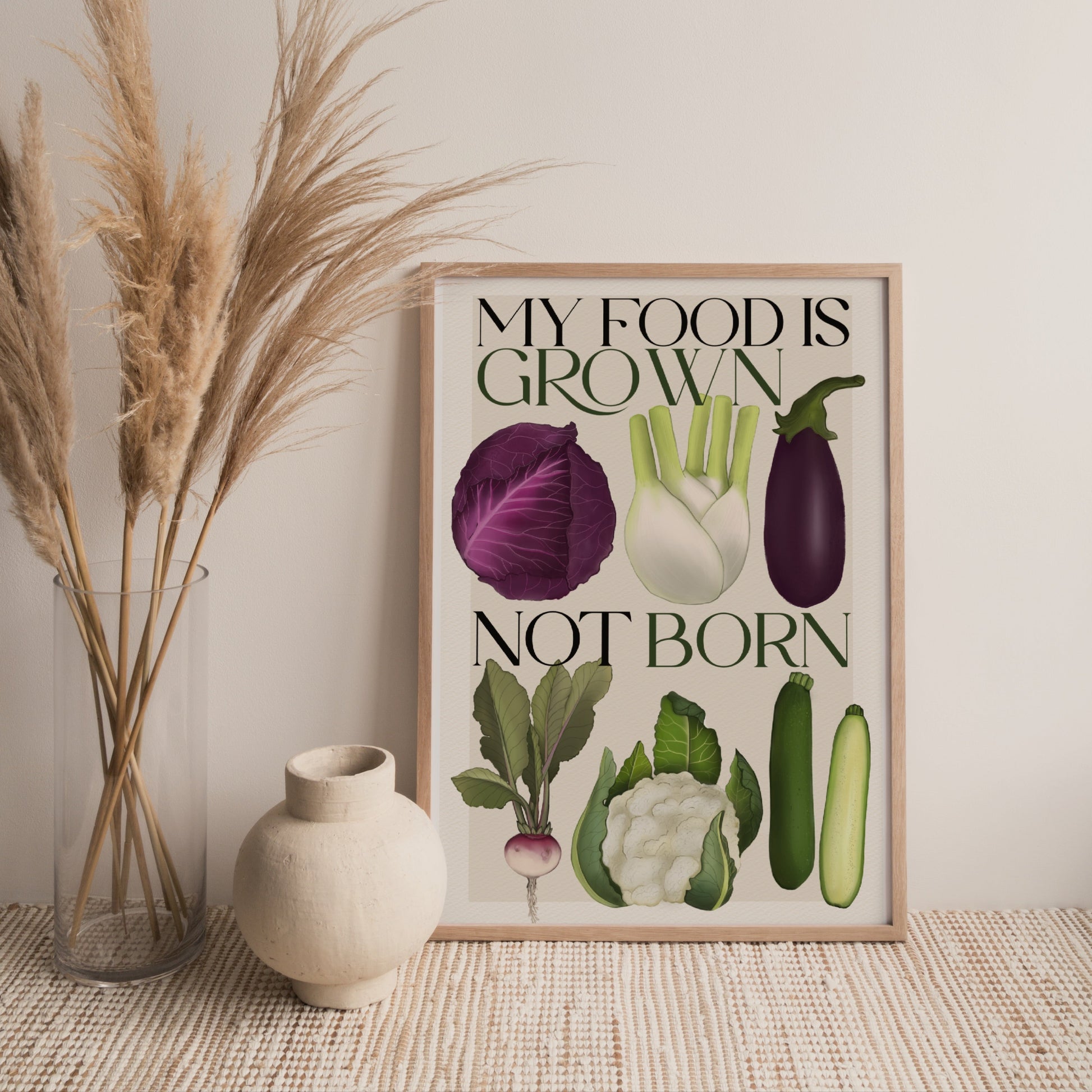 Stampa Vegan "My food is grown, not born"