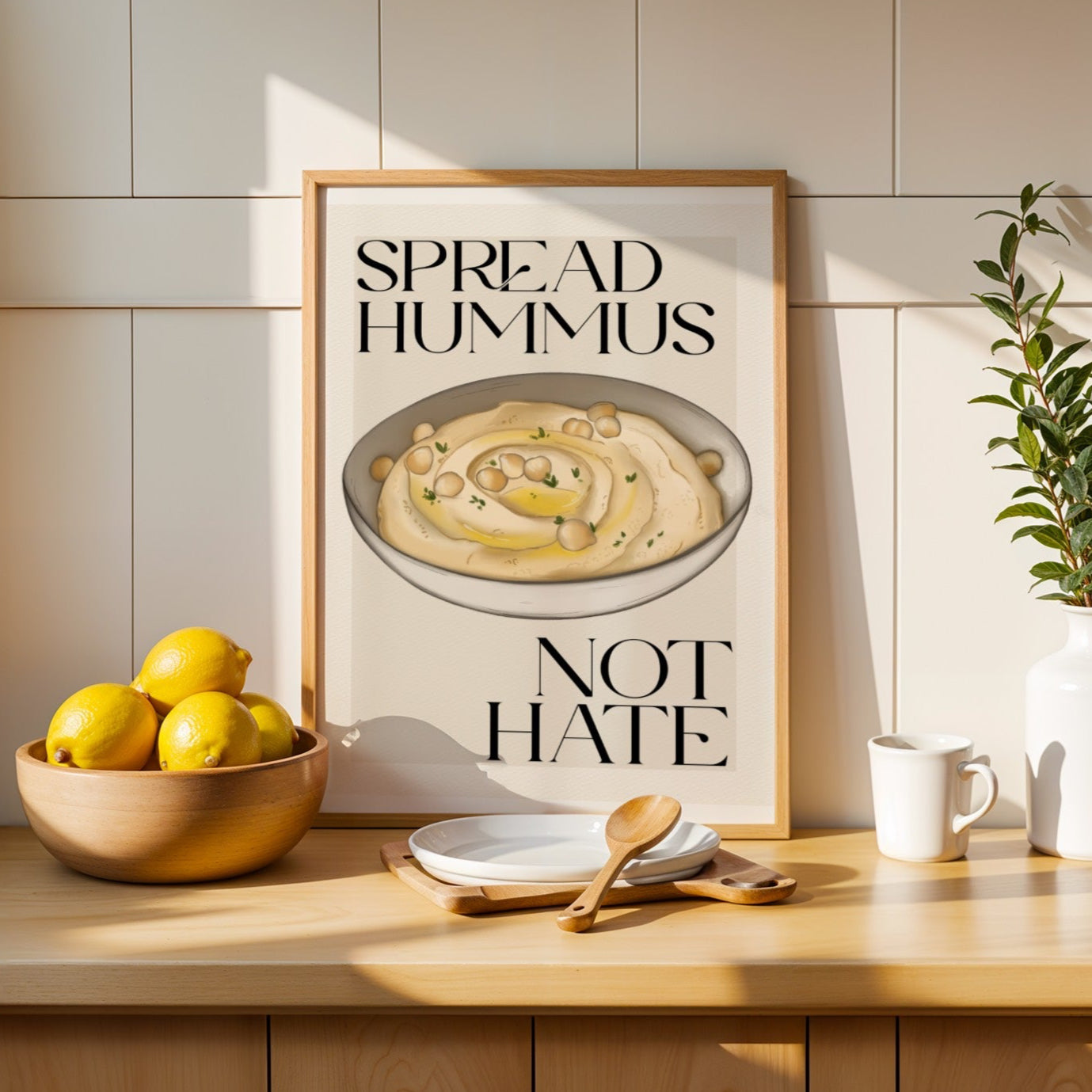 Stampa Vegan "Spread hummus not hate"