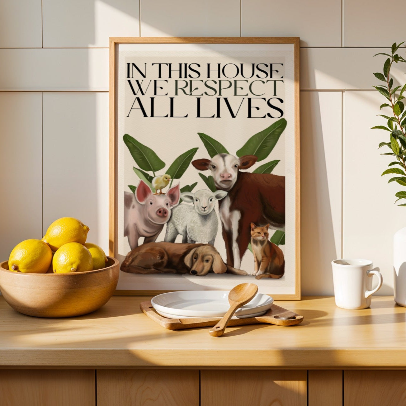 Stampa Vegan "In this house we respect all lives"