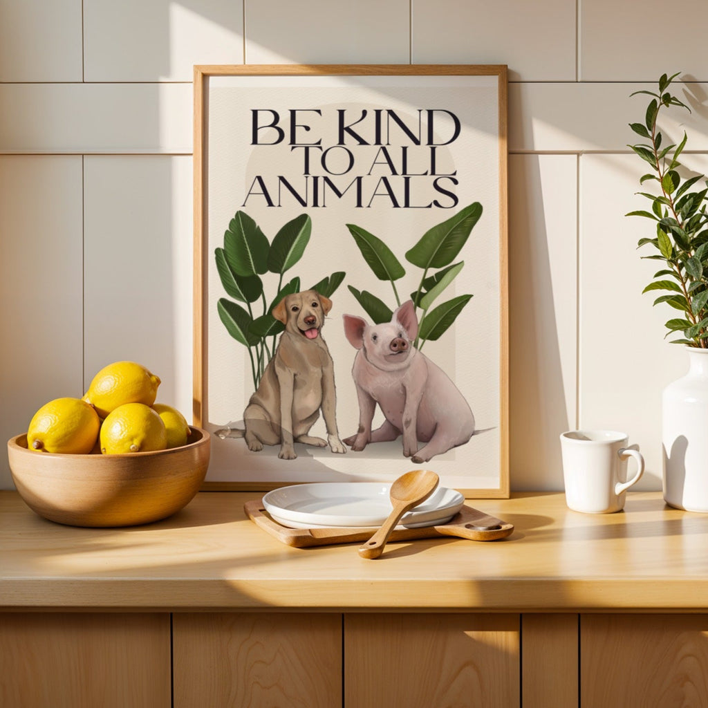 Stampa Vegan "Be kind to all animals"