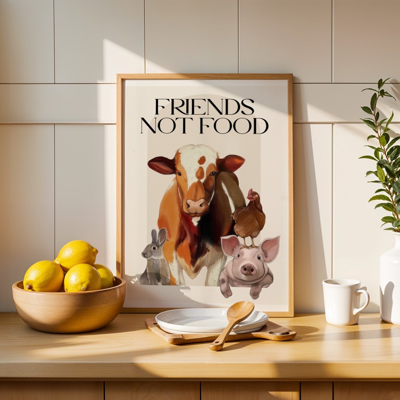 Stampa Vegan "Friends not food"