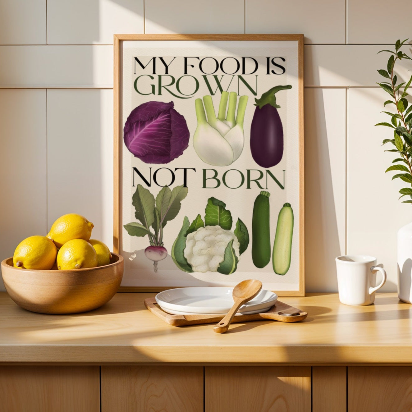 Stampa Vegan "My food is grown, not born"
