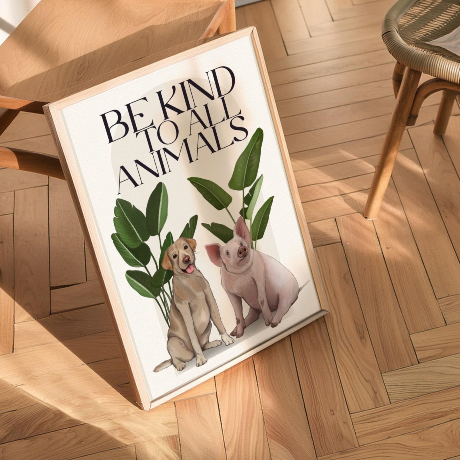 Stampa Vegan "Be kind to all animals"