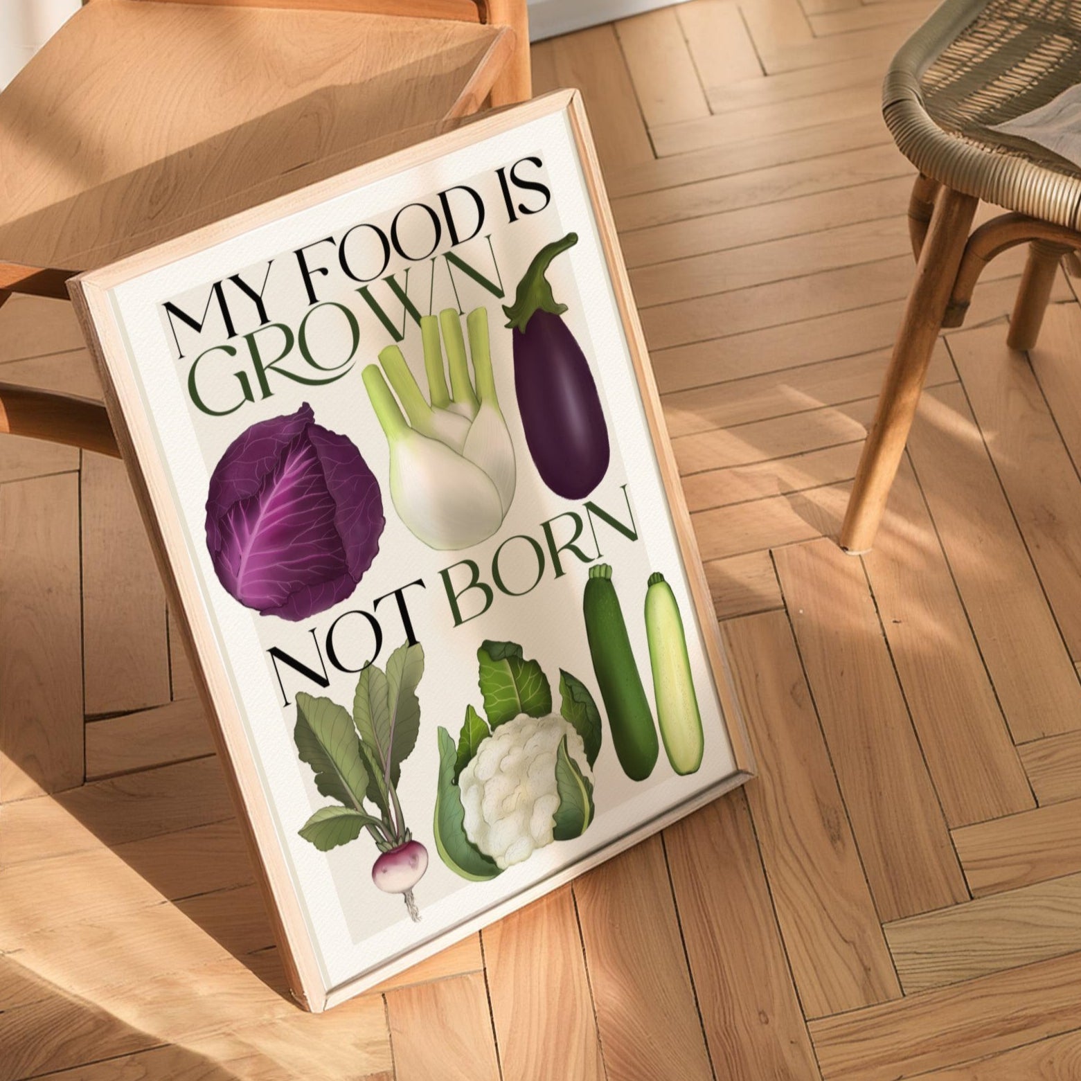 Stampa Vegan "My food is grown, not born"