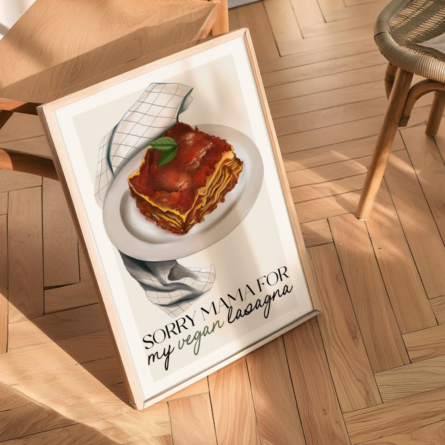 Stampa Vegan "Sorry mama for my vegan lasagna"