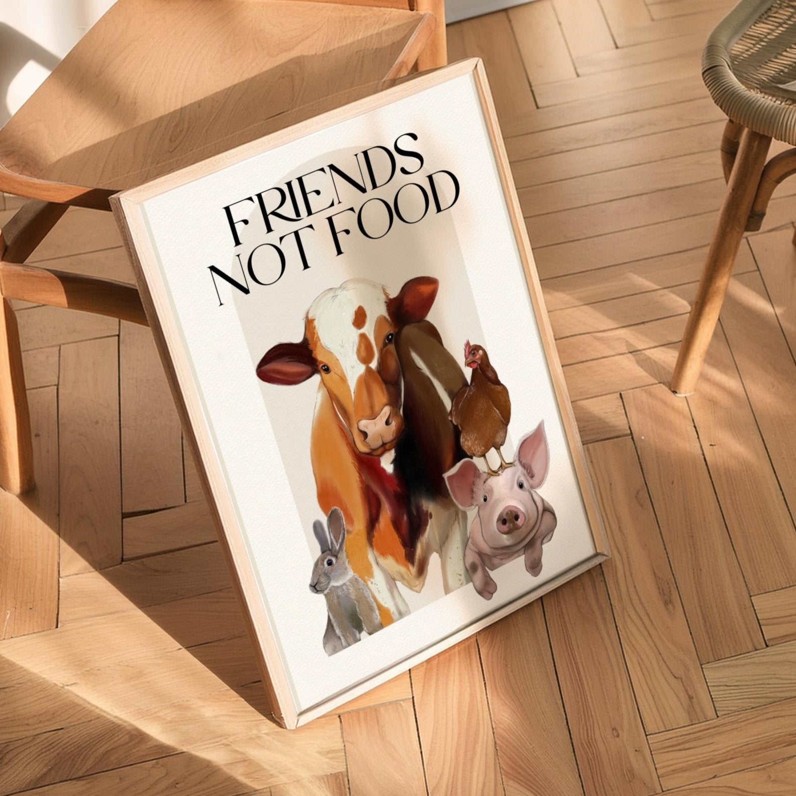 Stampa Vegan "Friends not food"