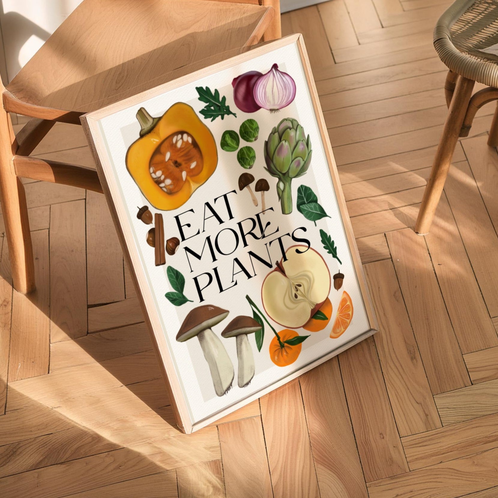 Stampa Vegan "Eat more plants" Autunno