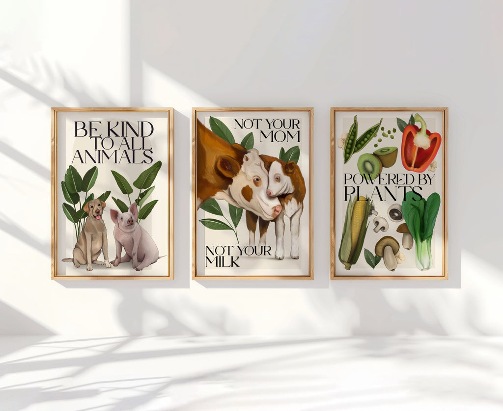 Set personalizzabile 3 stampe murali Vegan