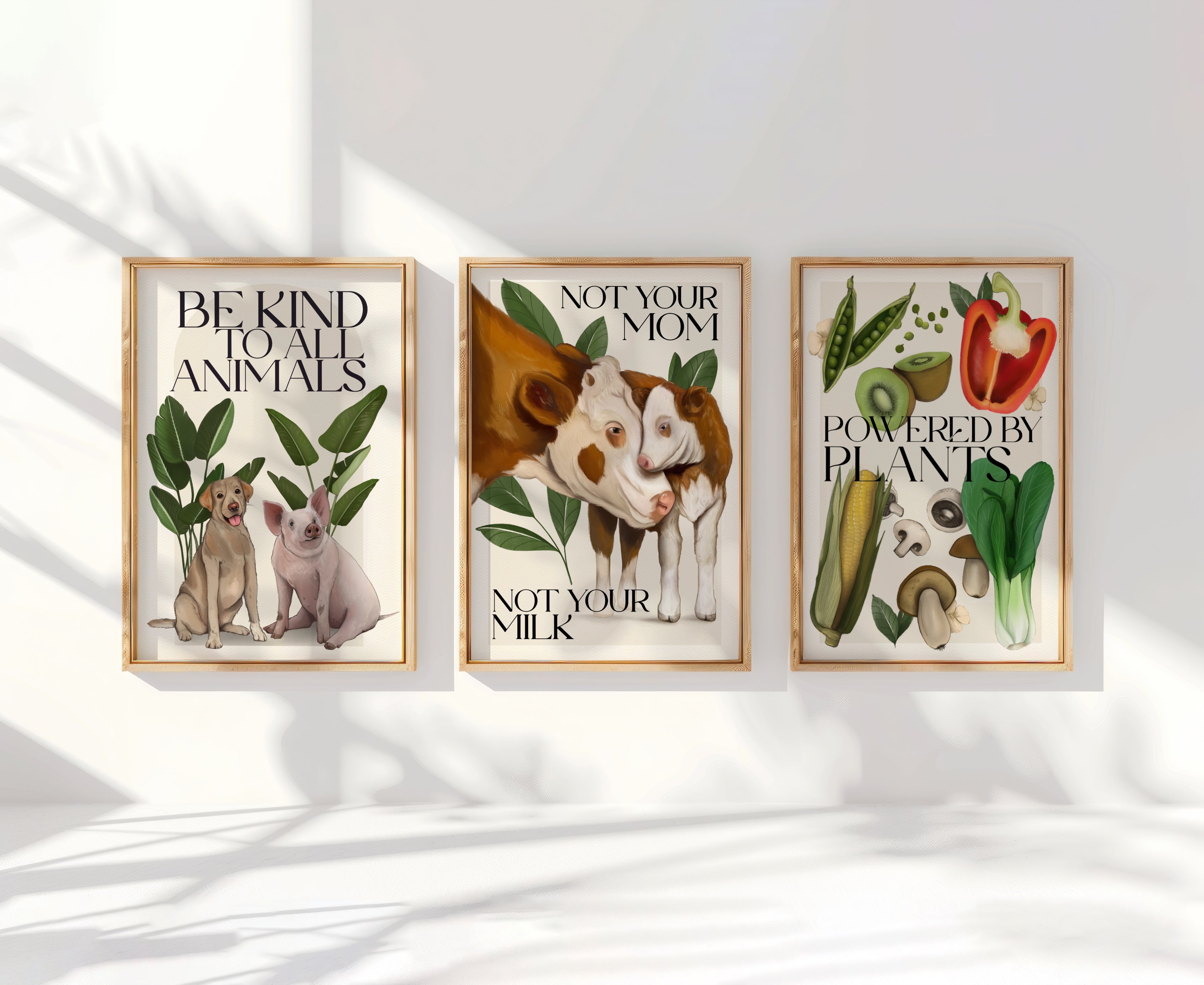 Set personalizzabile 3 stampe murali Vegan
