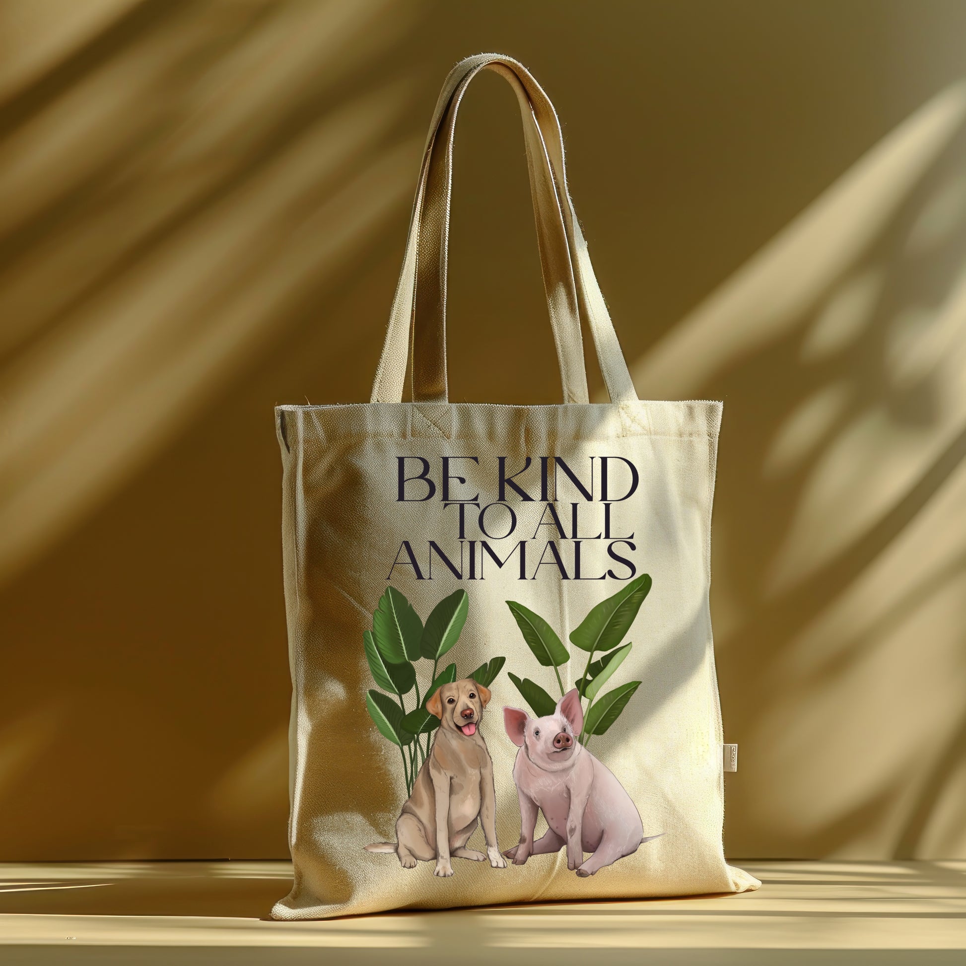 Borsa Shopper in cotone "Be kind to all animals"