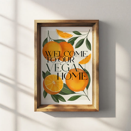 Stampa Vegan "Welcome to our vegan home" Arance