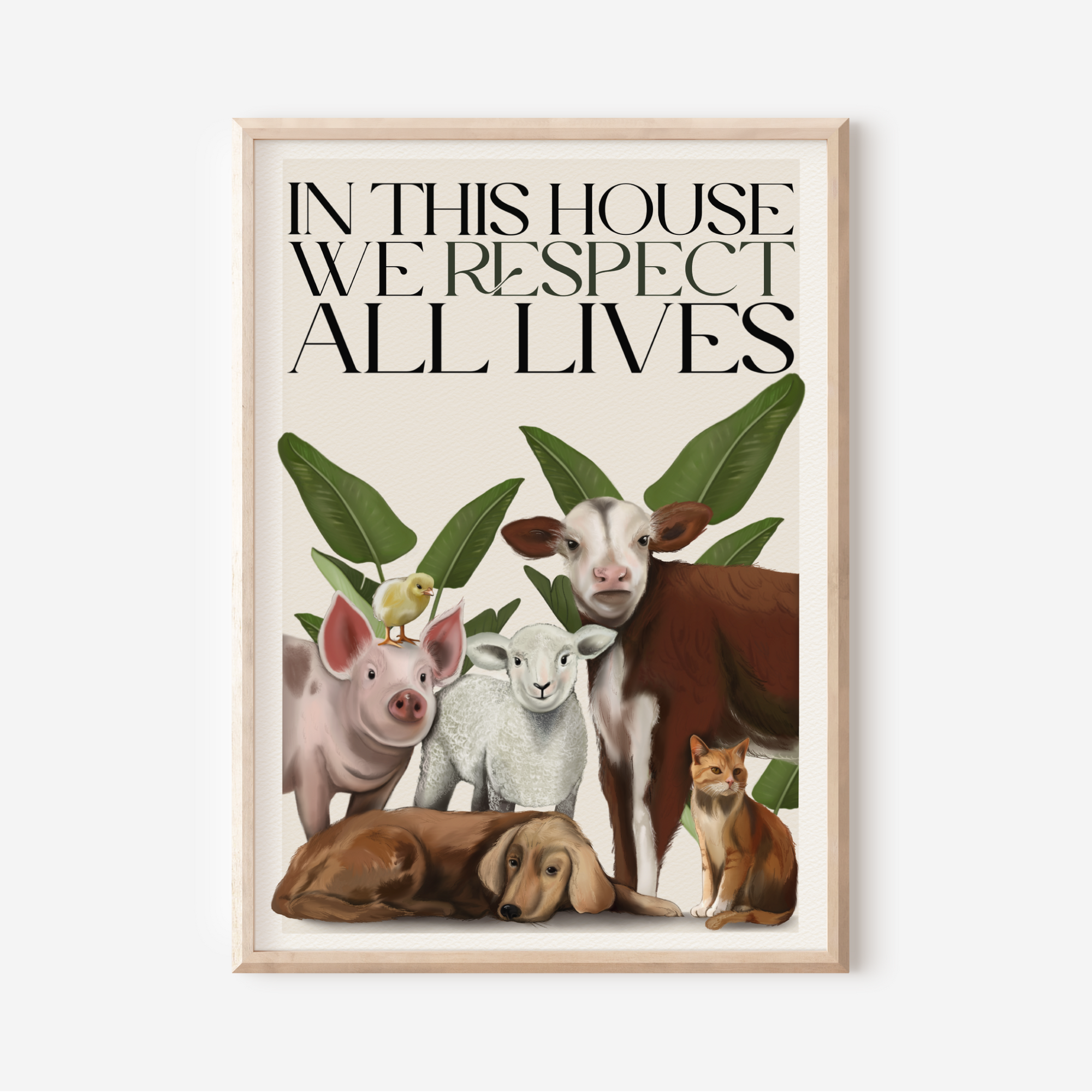 Stampa Vegan "In this house we respect all lives"