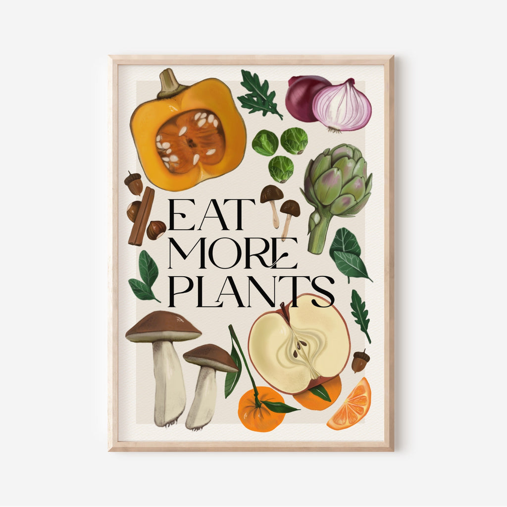Stampa Vegan "Eat more plants" Autunno