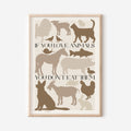 Vegan print "Be kind to all animals"