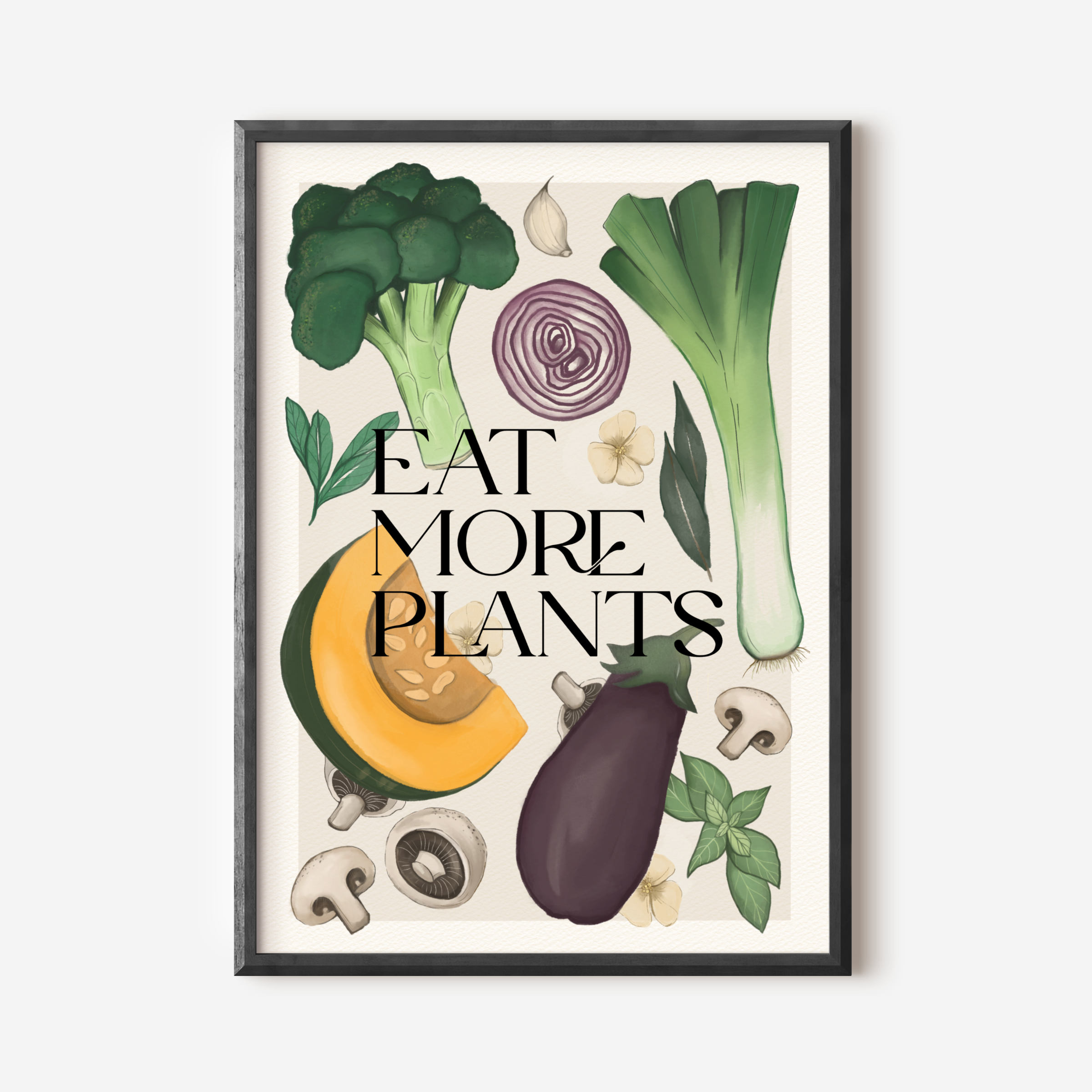 Stampa Vegan "Eat more plants" Inverno