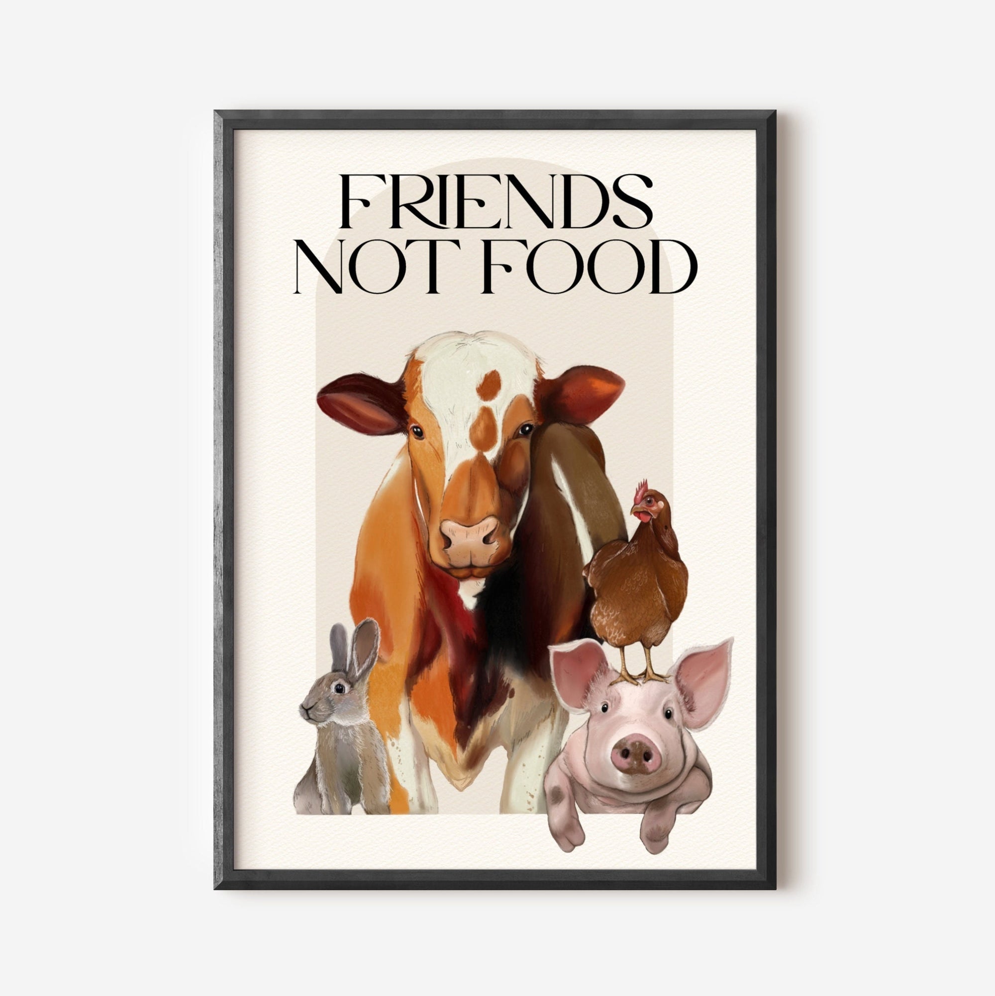 Stampa Vegan "Friends not food"