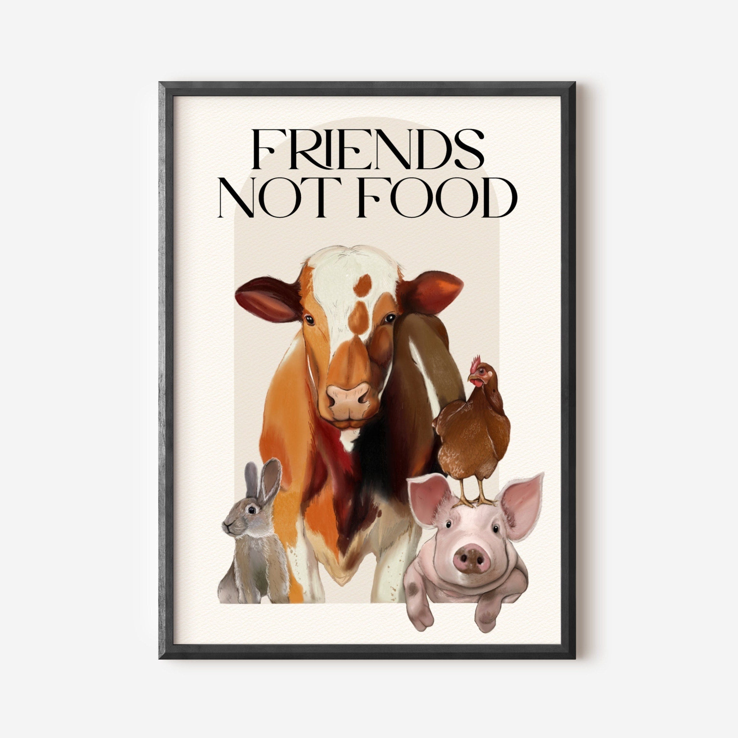 Stampa Vegan "Friends not food"