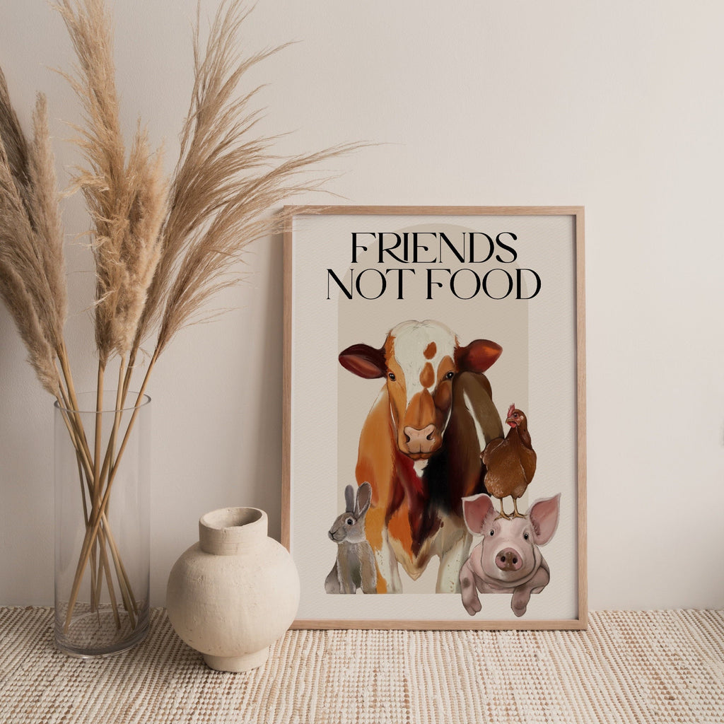 Stampa Vegan "Friends not food"