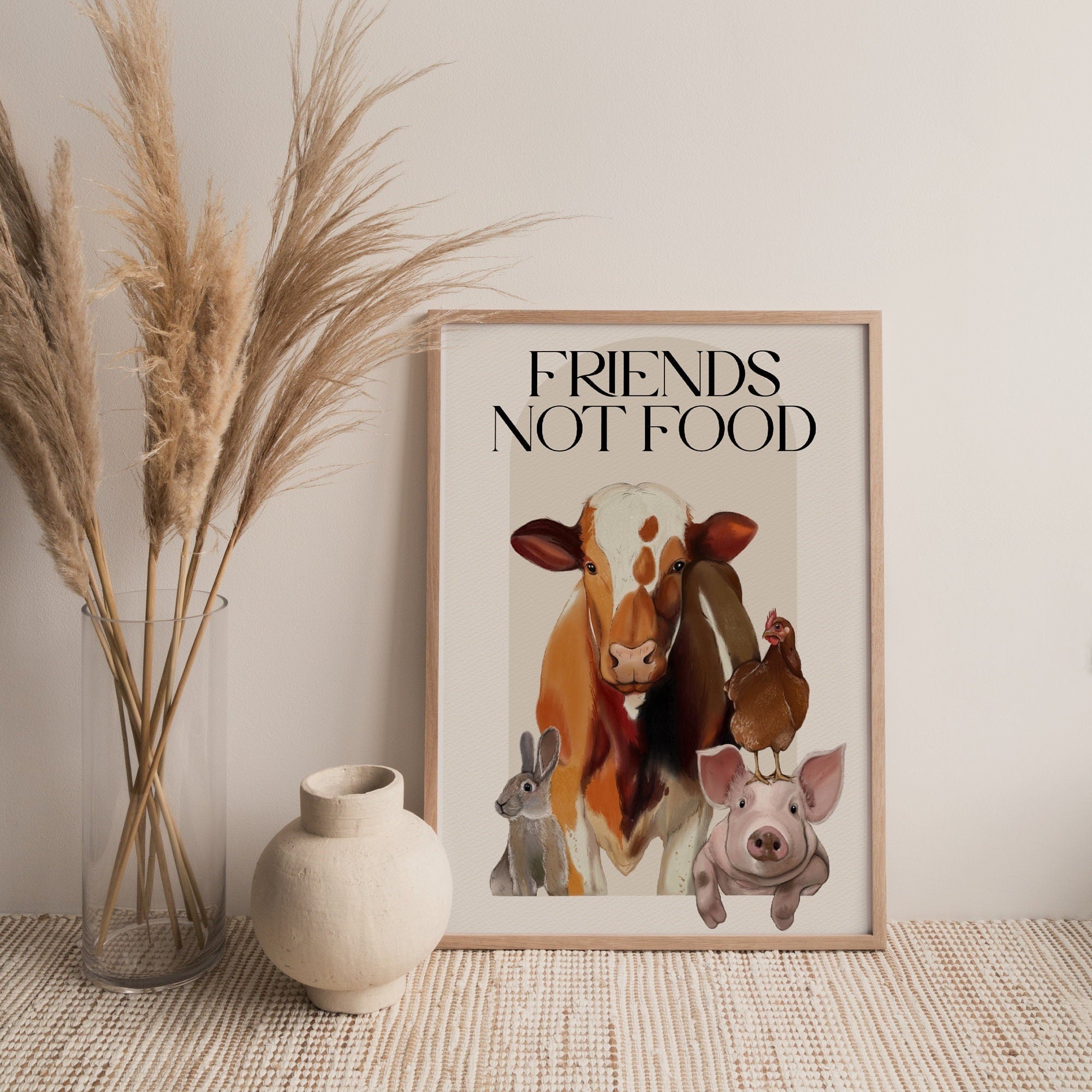 Stampa Vegan "Friends not food"