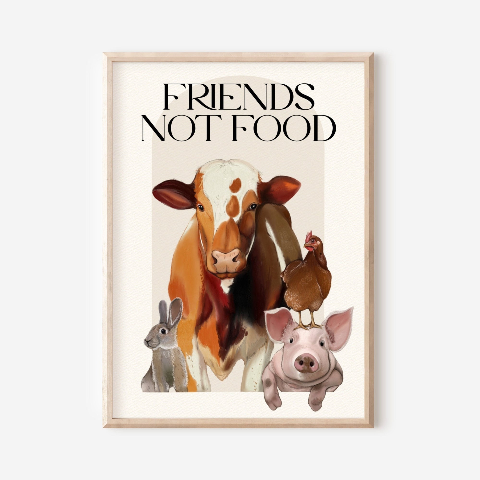 Stampa Vegan "Friends not food"