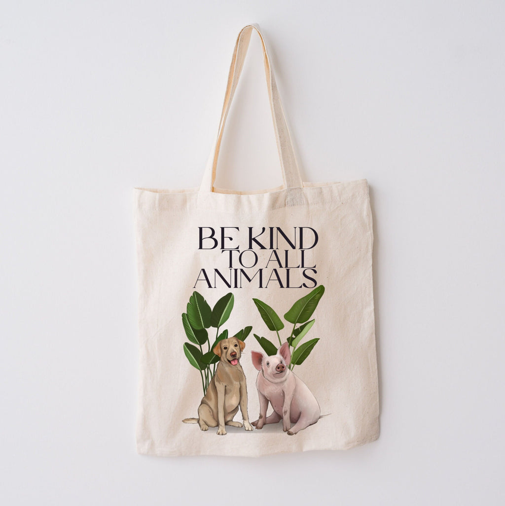 Borsa Shopper in cotone "Be kind to all animals"