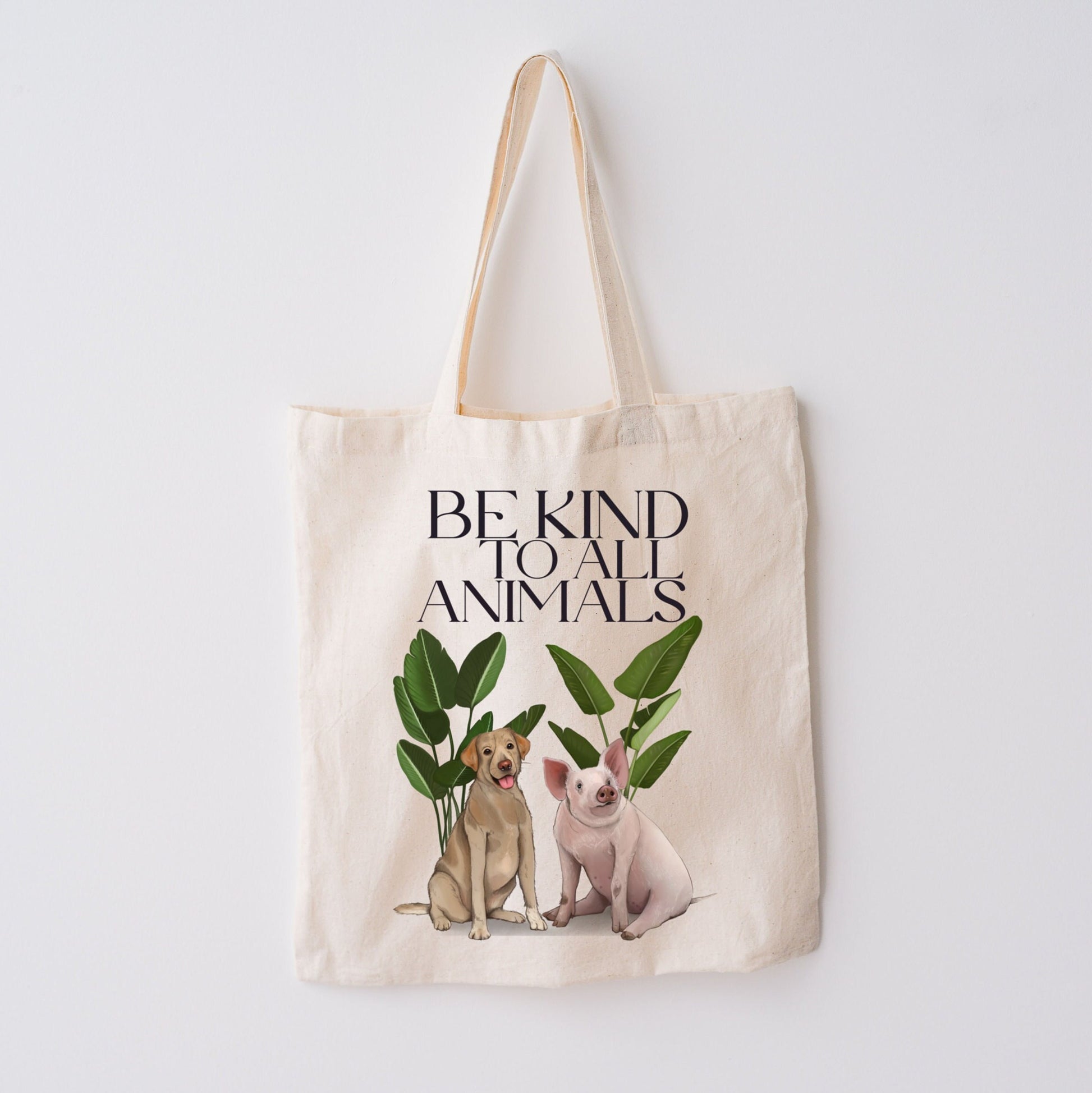 Borsa Shopper in cotone "Be kind to all animals"