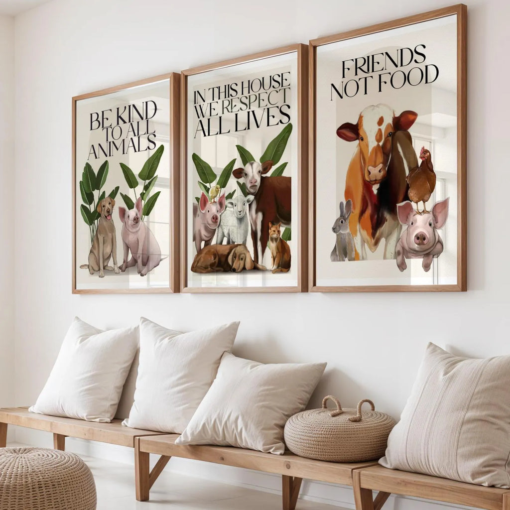 Set personalizzabile 3 stampe murali Vegan