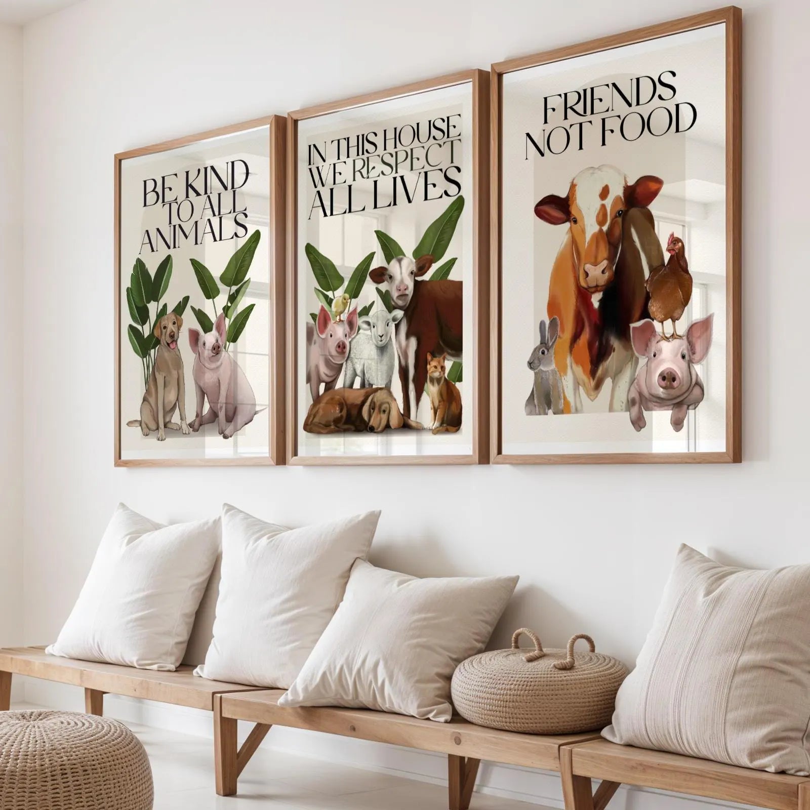 Set personalizzabile 3 stampe murali Vegan